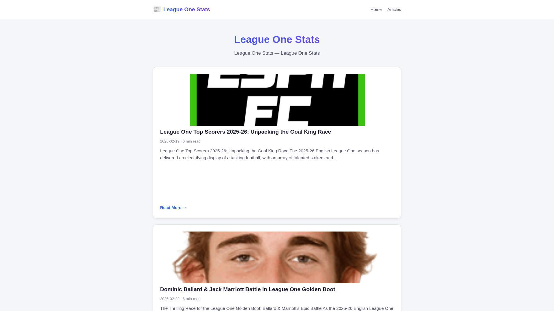 website screenshot of https://league-one-stats.pages.dev/