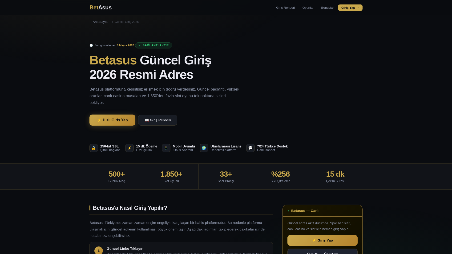 website screenshot of https://guncel.betasusgirisi2026.org/