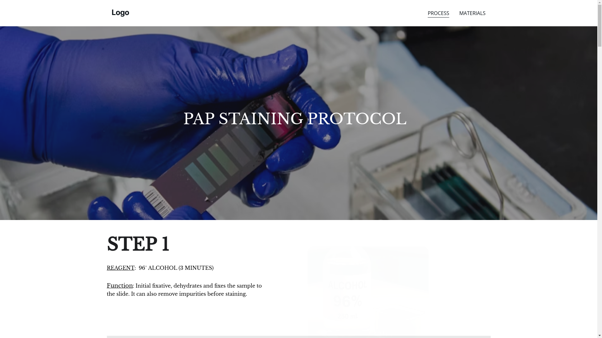 website screenshot of https://papstainingprotocol.space/