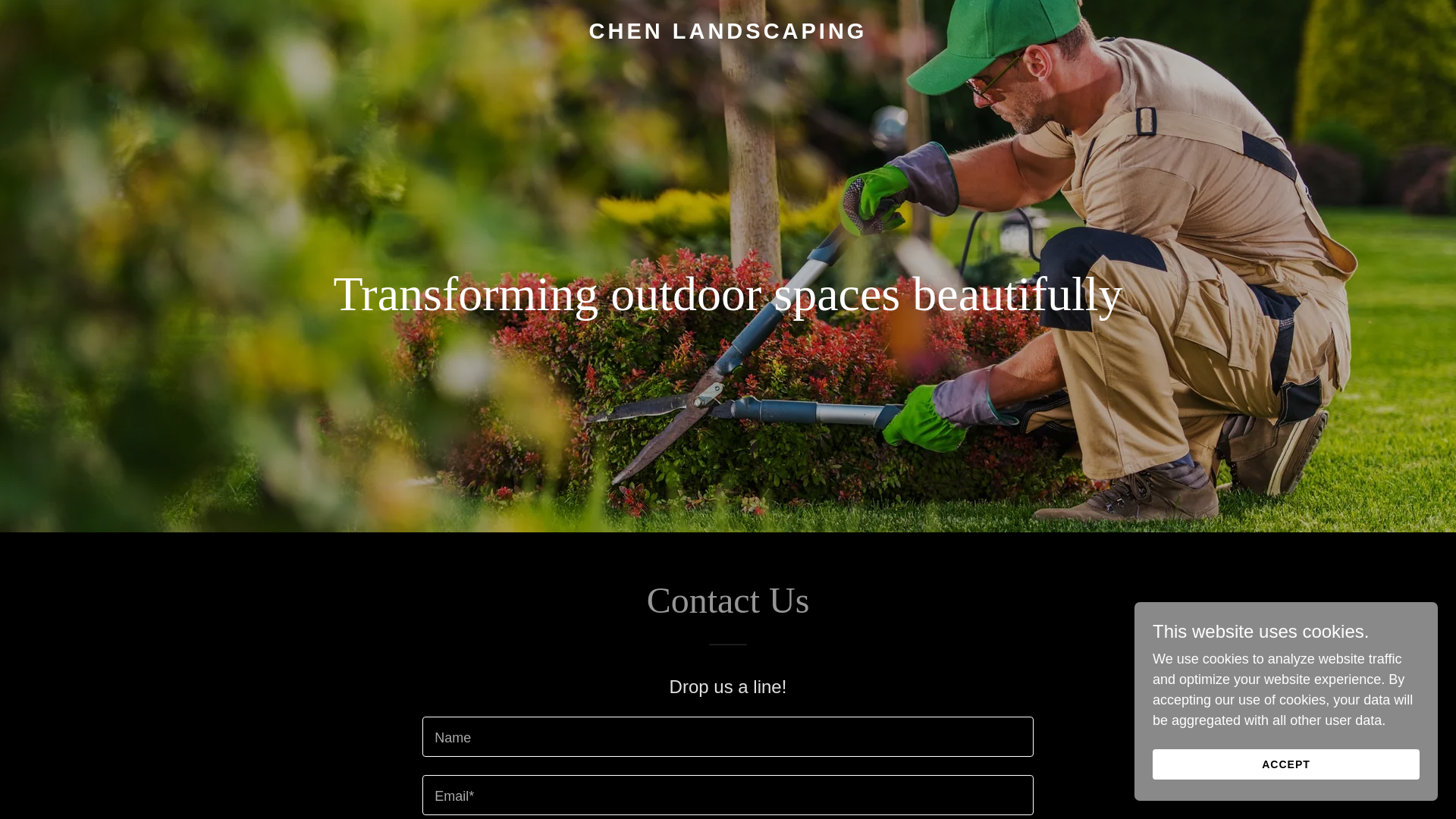 website screenshot of https://chenlandscaping.com/