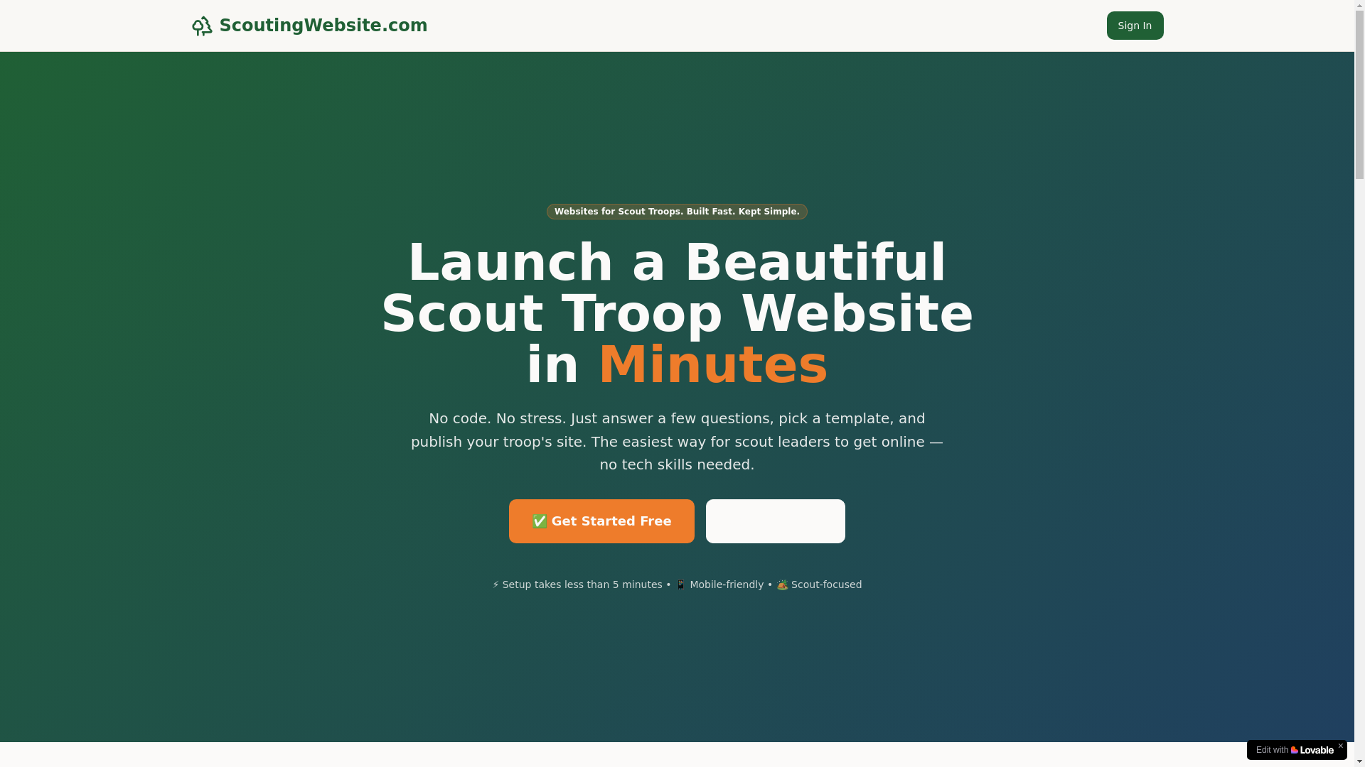 website screenshot of https://scoutingwebsite.com/