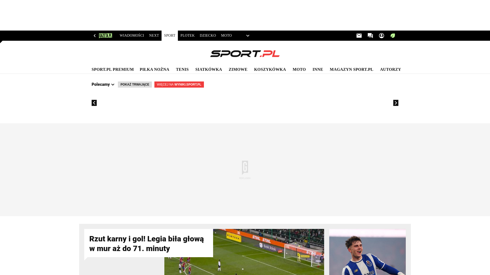 website screenshot of https://www.sport.pl