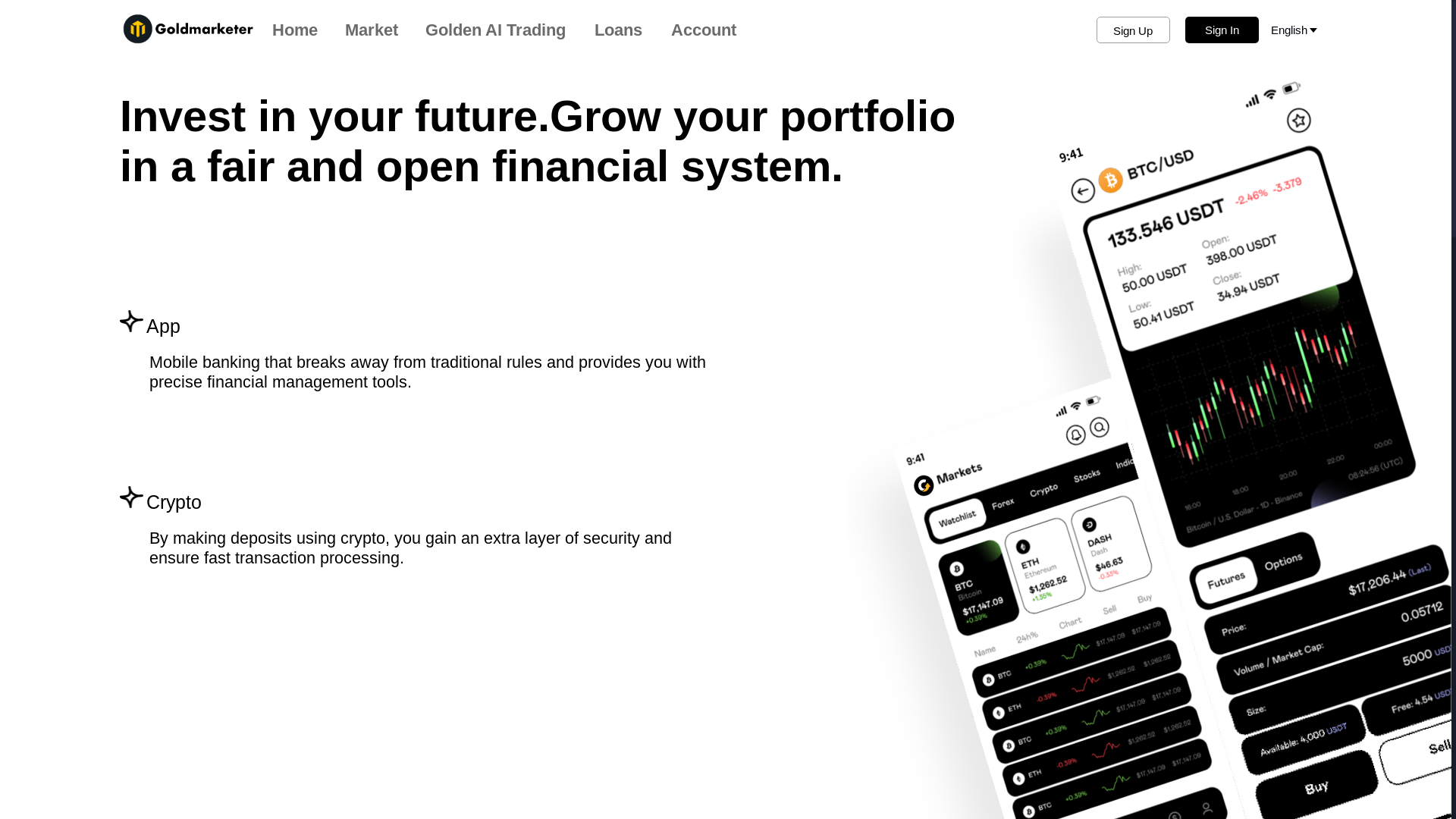 website screenshot of https://goldmarketer.xyz/
