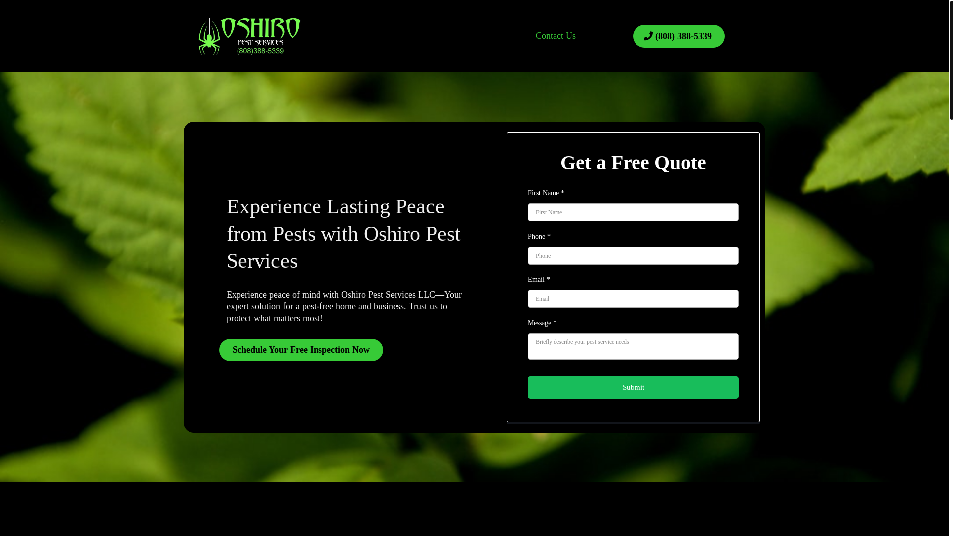 website screenshot of https://oshiropestservices.com/