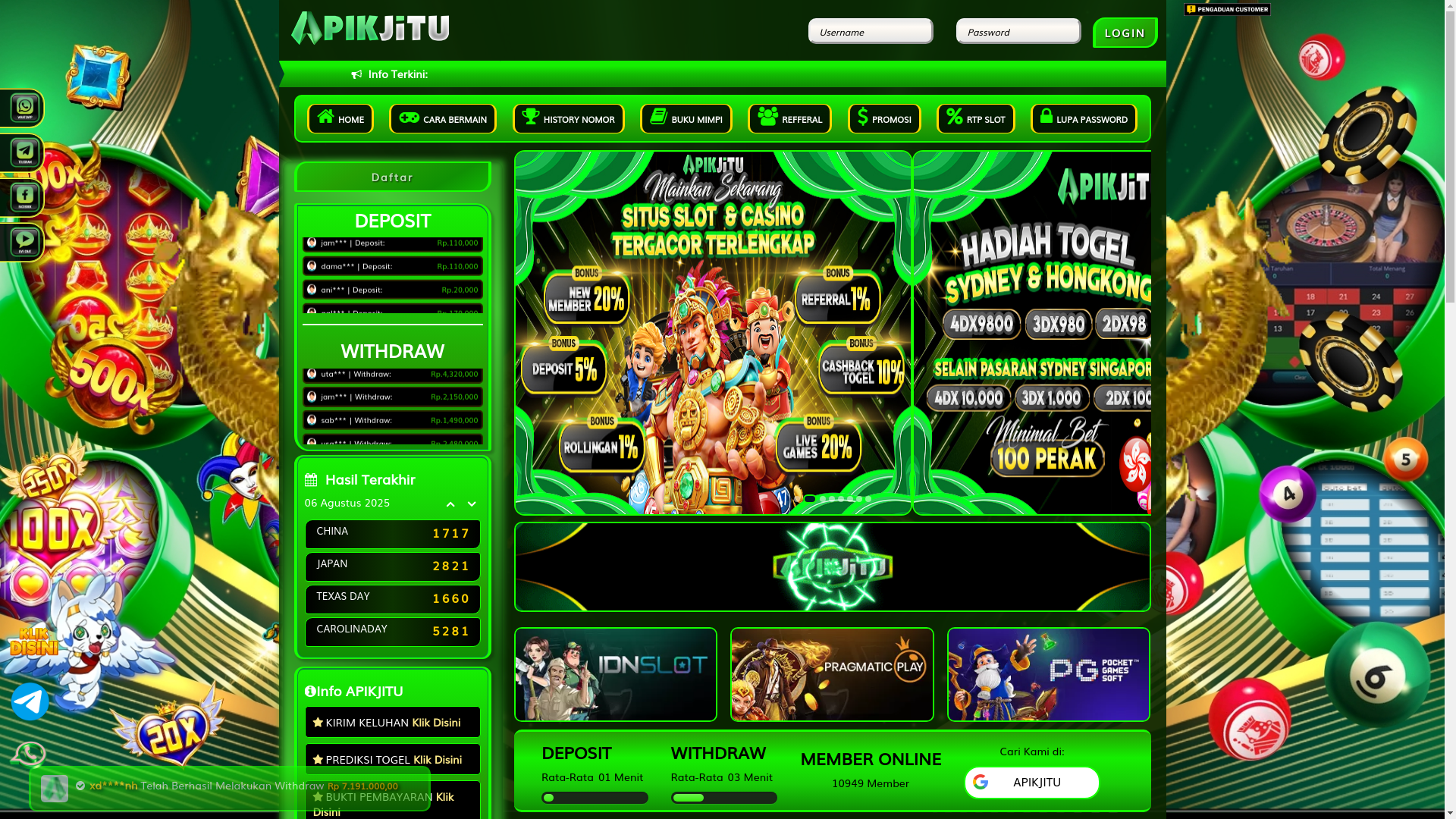 website screenshot of https://maindiapikjt.site/