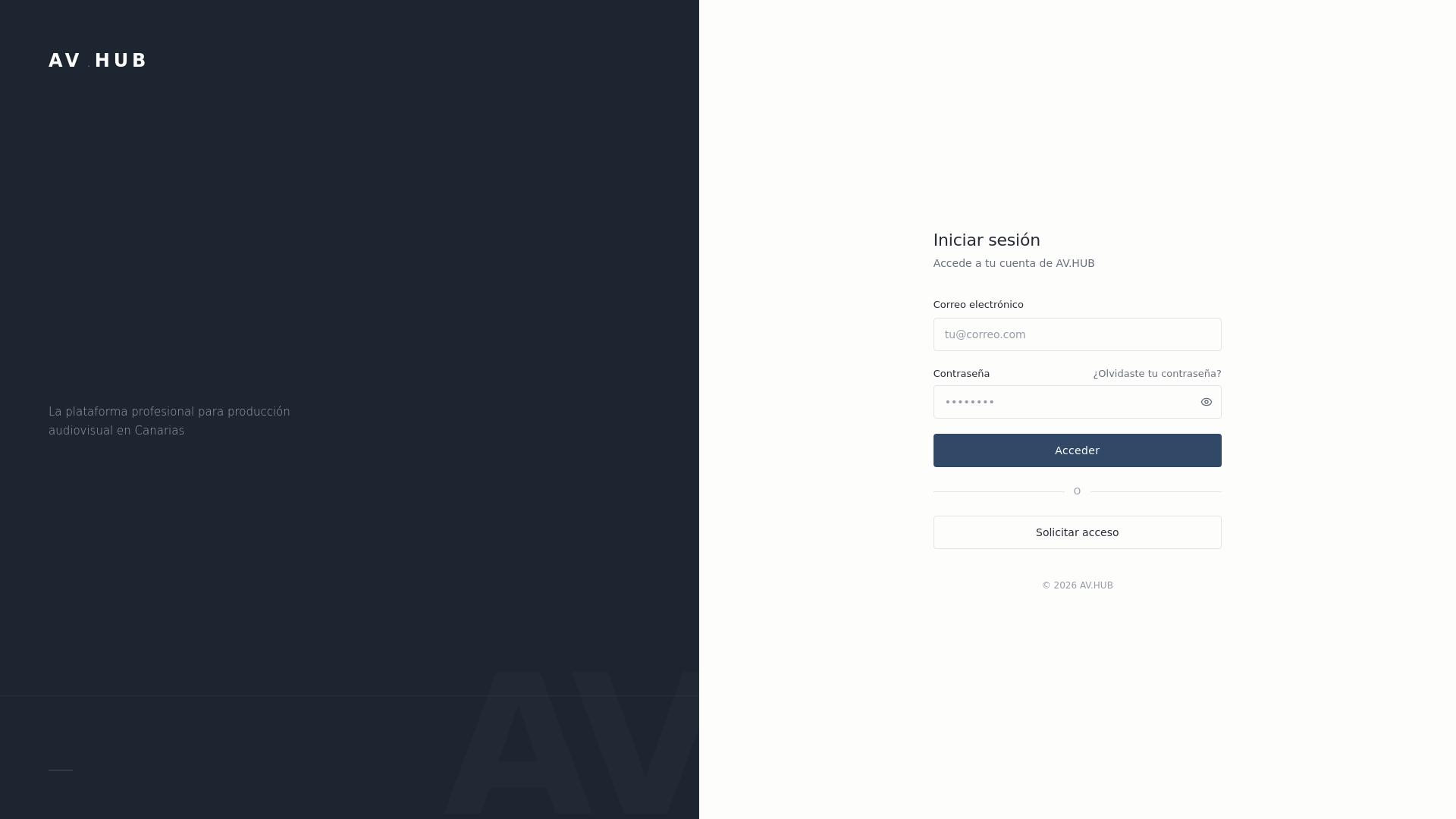 website screenshot of https://avhub.es/