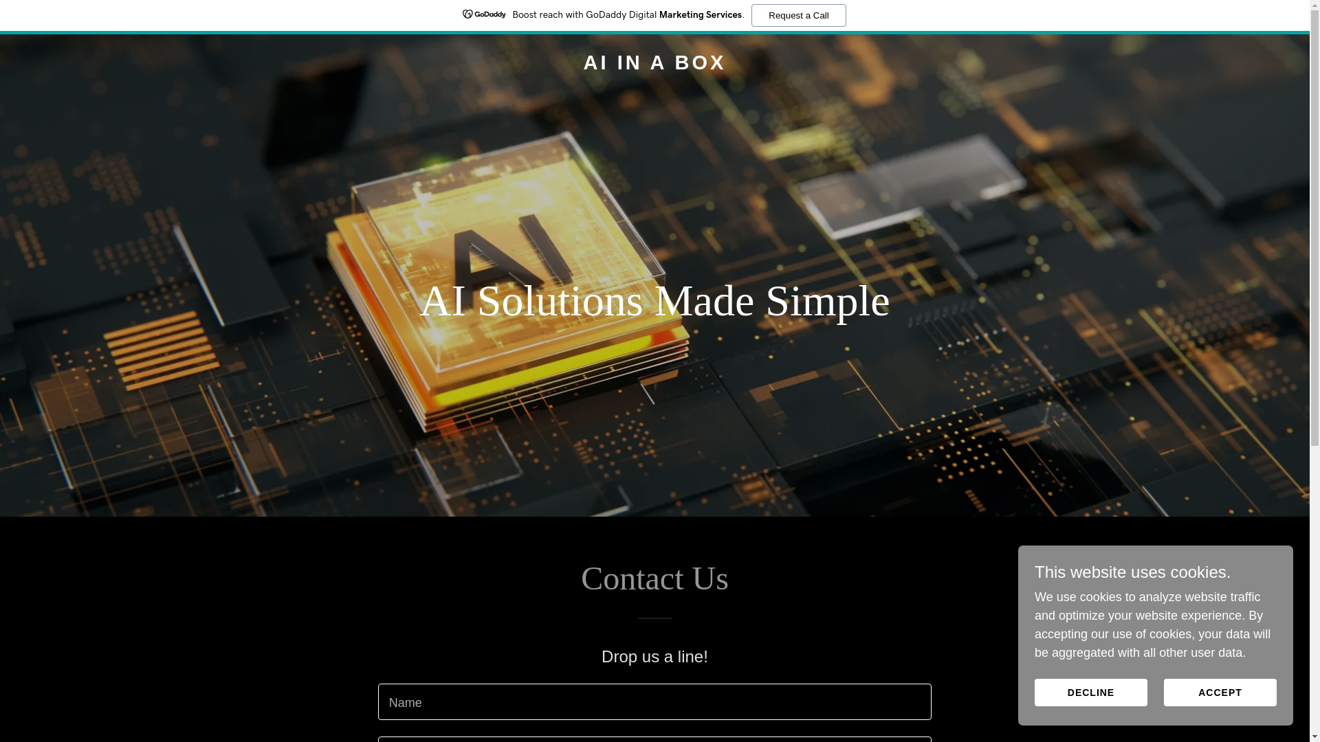 website screenshot of https://aiinabox.co.uk/