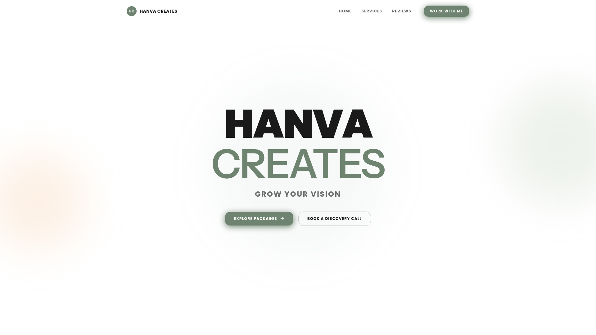 website screenshot of https://hanvacreates.com/