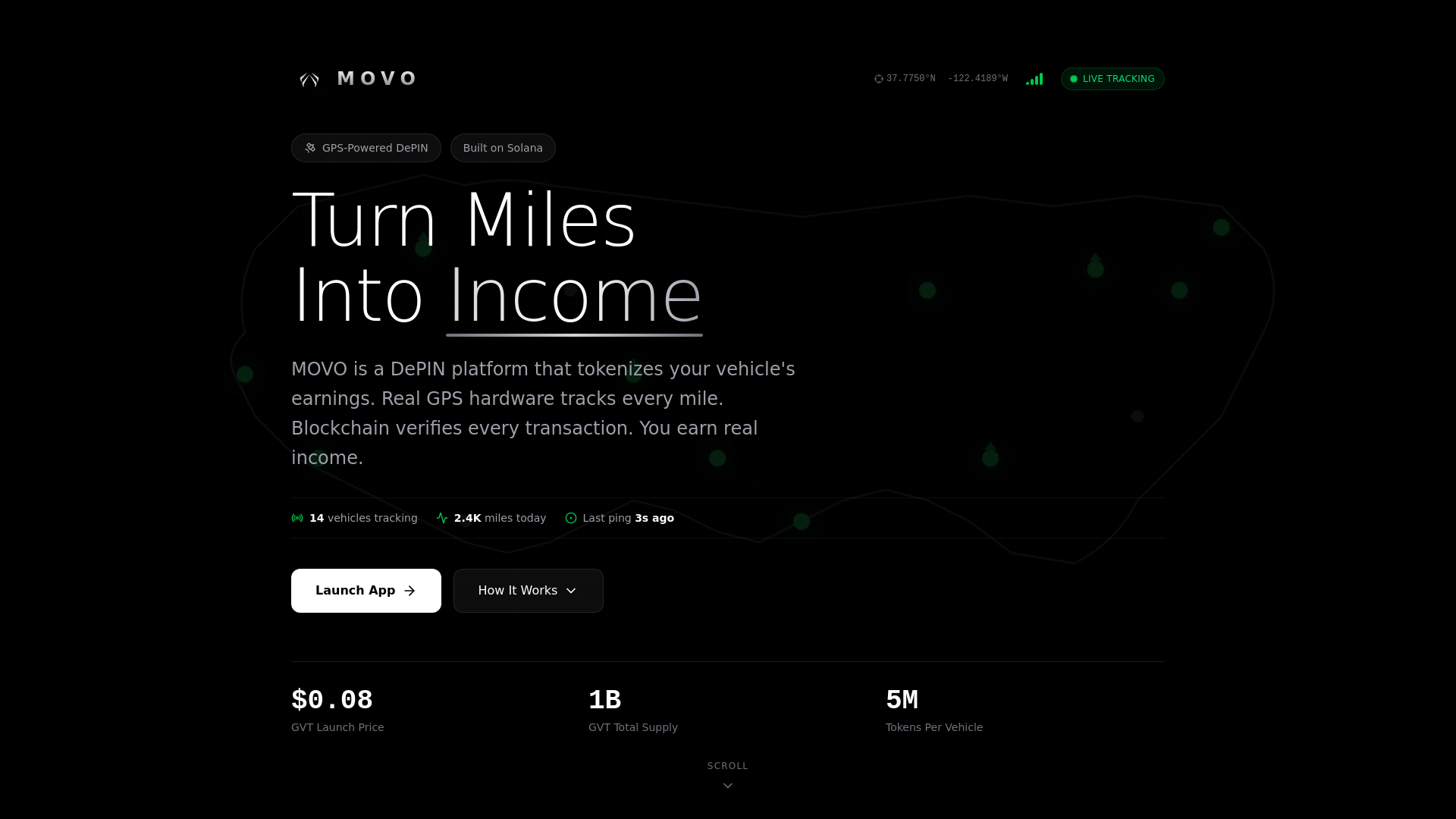 website screenshot of https://globalvehicletoken.com/