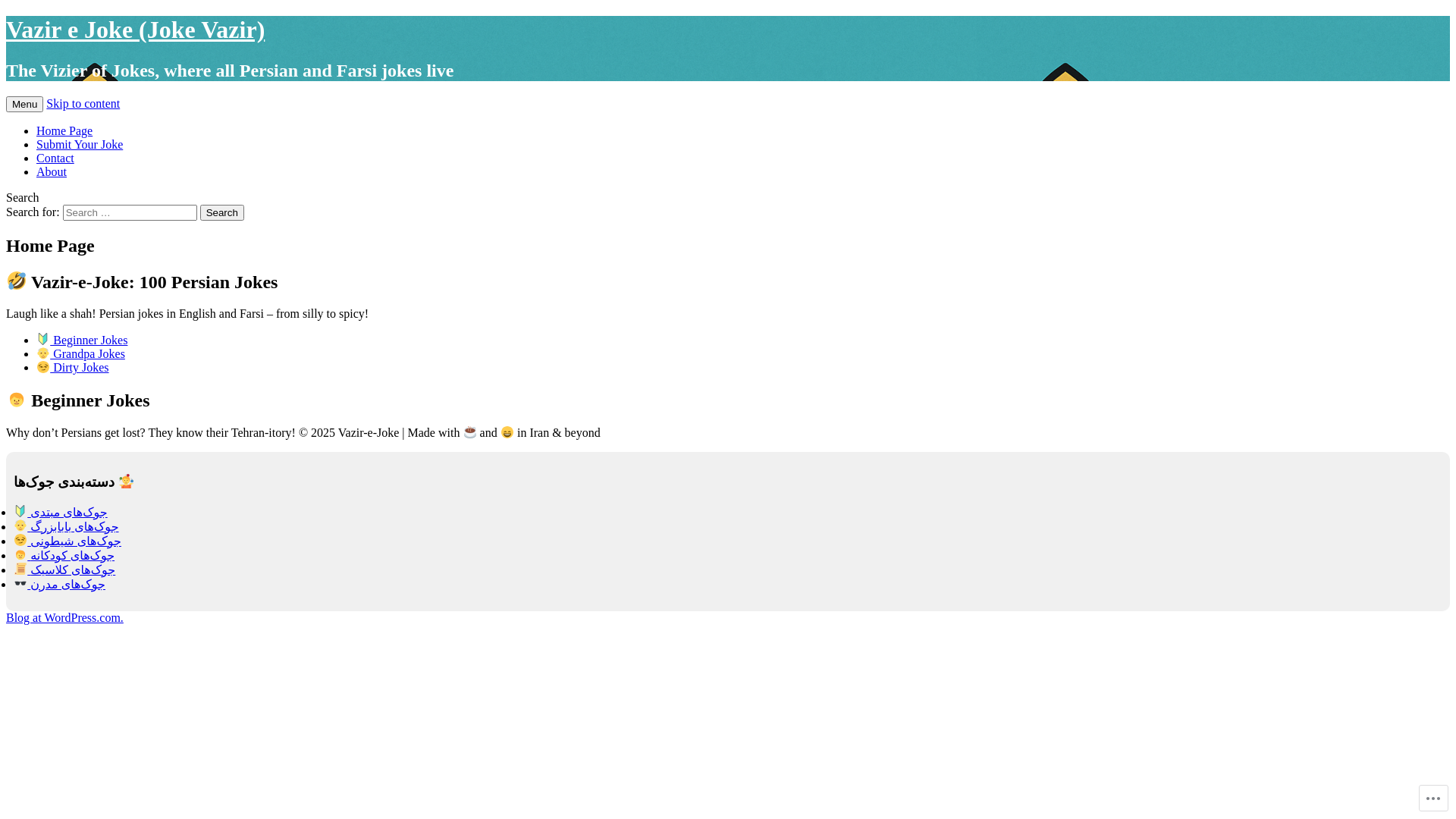 website screenshot of https://jokevazir.com/