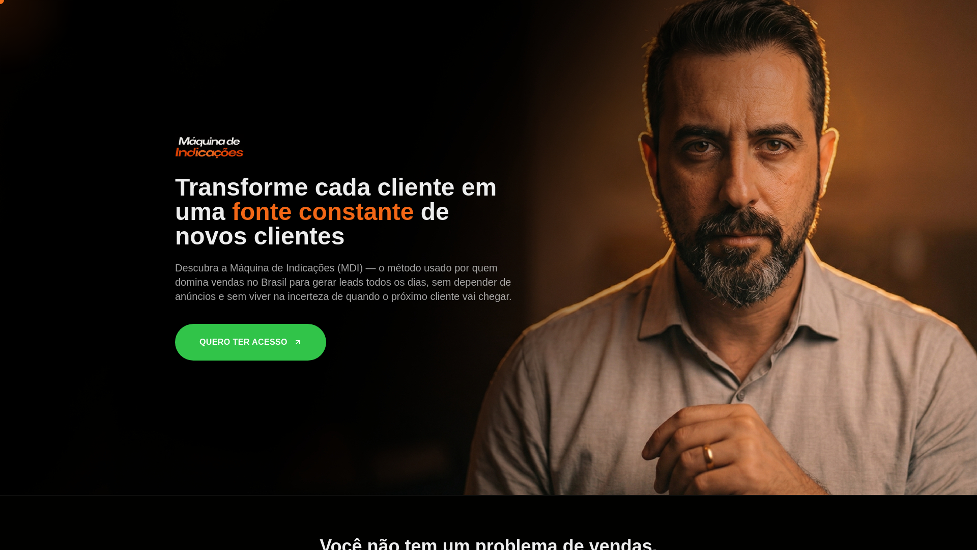 website screenshot of https://maquinadeindicacoes.com