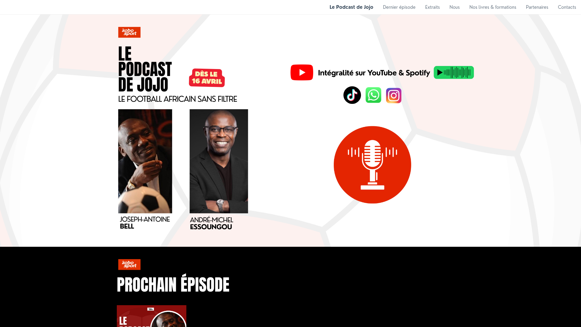 website screenshot of https://lepodcastdejojo.com