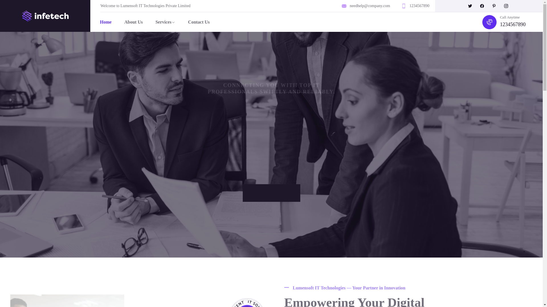 website screenshot of https://lumensofttechnologies.com/