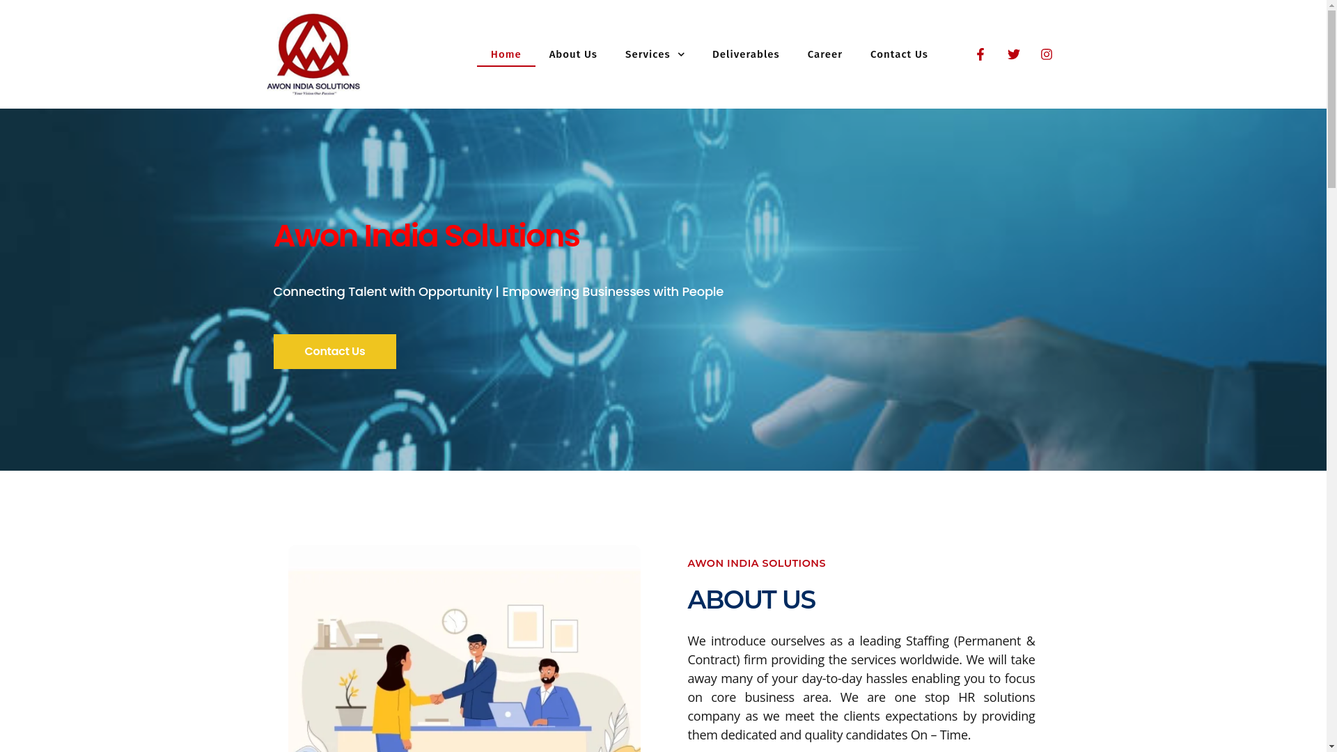 website screenshot of https://awonindiasolutions.in/
