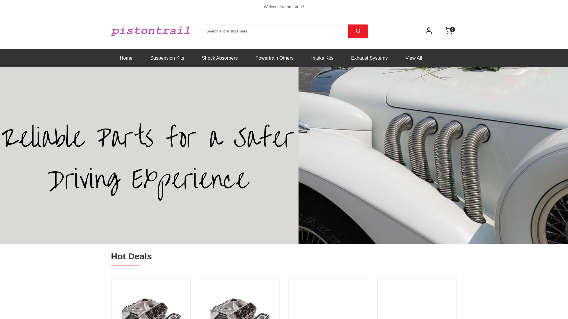 website screenshot of https://pistontrail.com