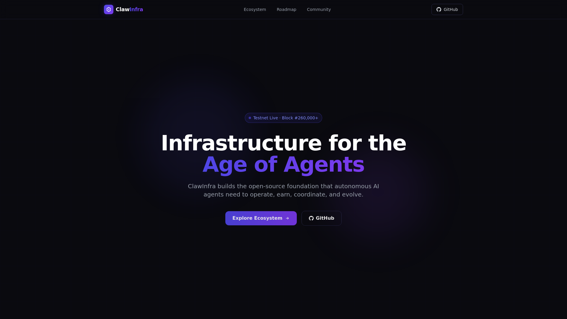 website screenshot of https://clawinfra-web.pages.dev/