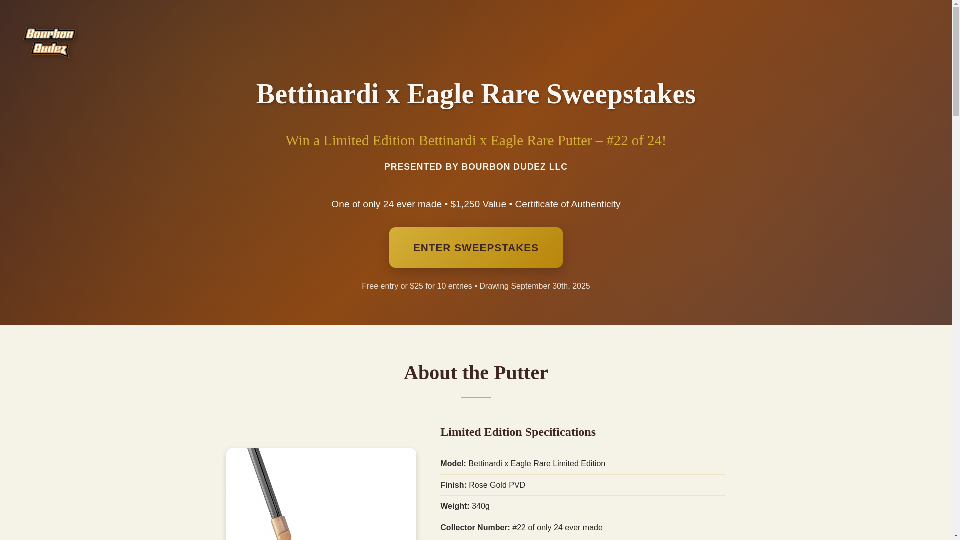 website screenshot of https://bourbondudezsweepstakes.com/