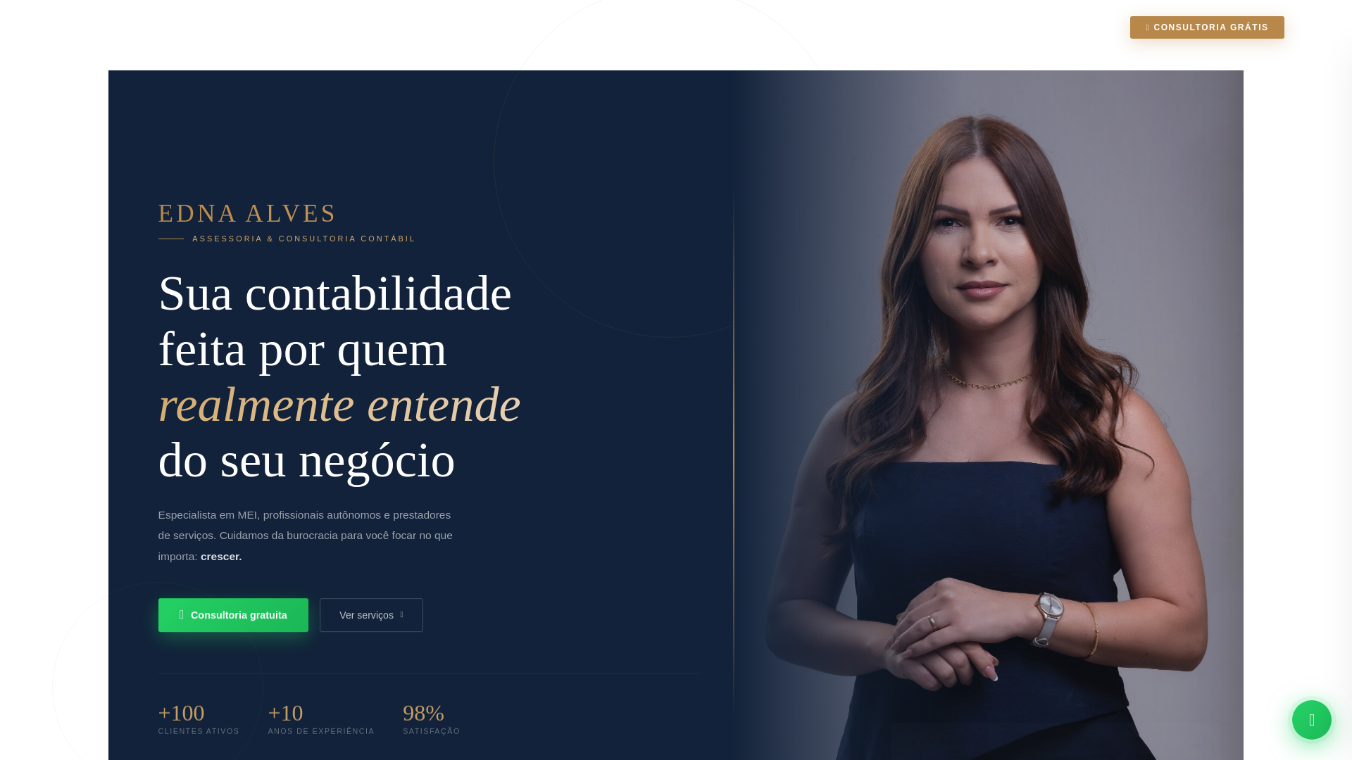 website screenshot of https://contadoraednaalves.com.br