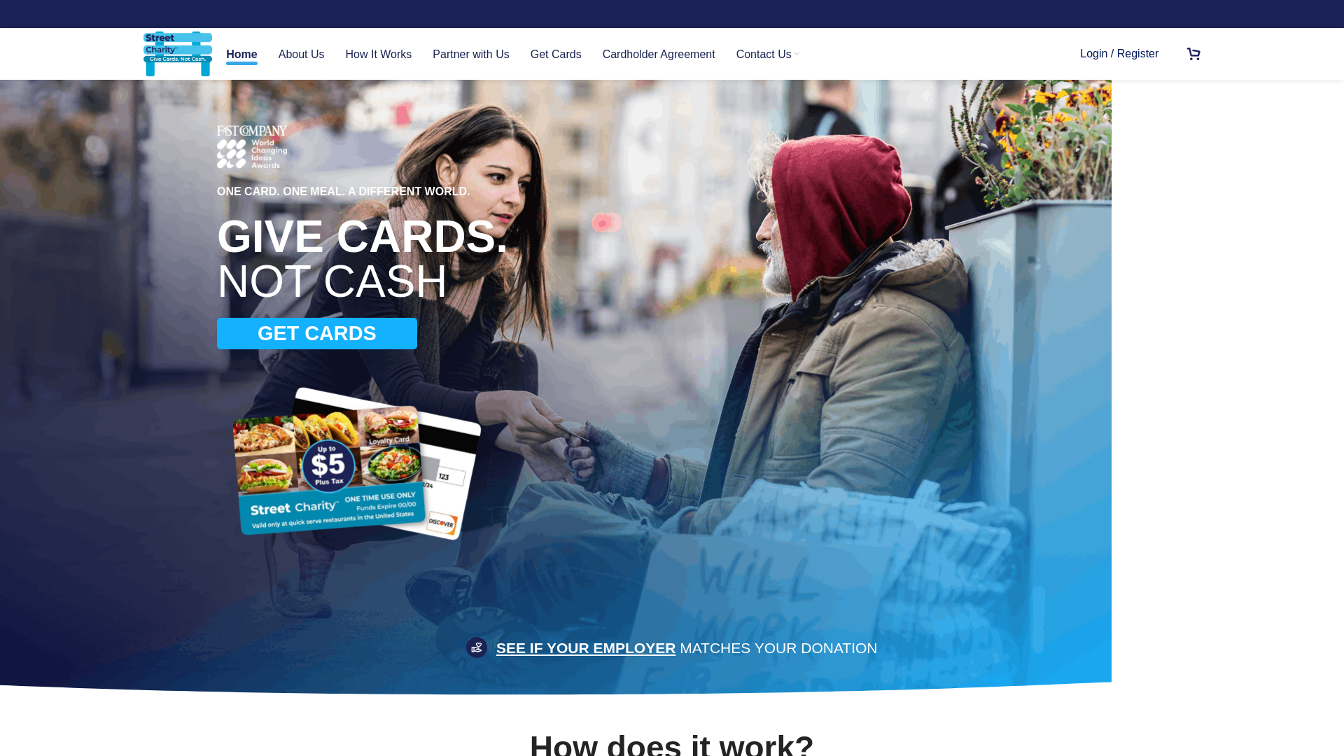 website screenshot of https://streetcharity.email/