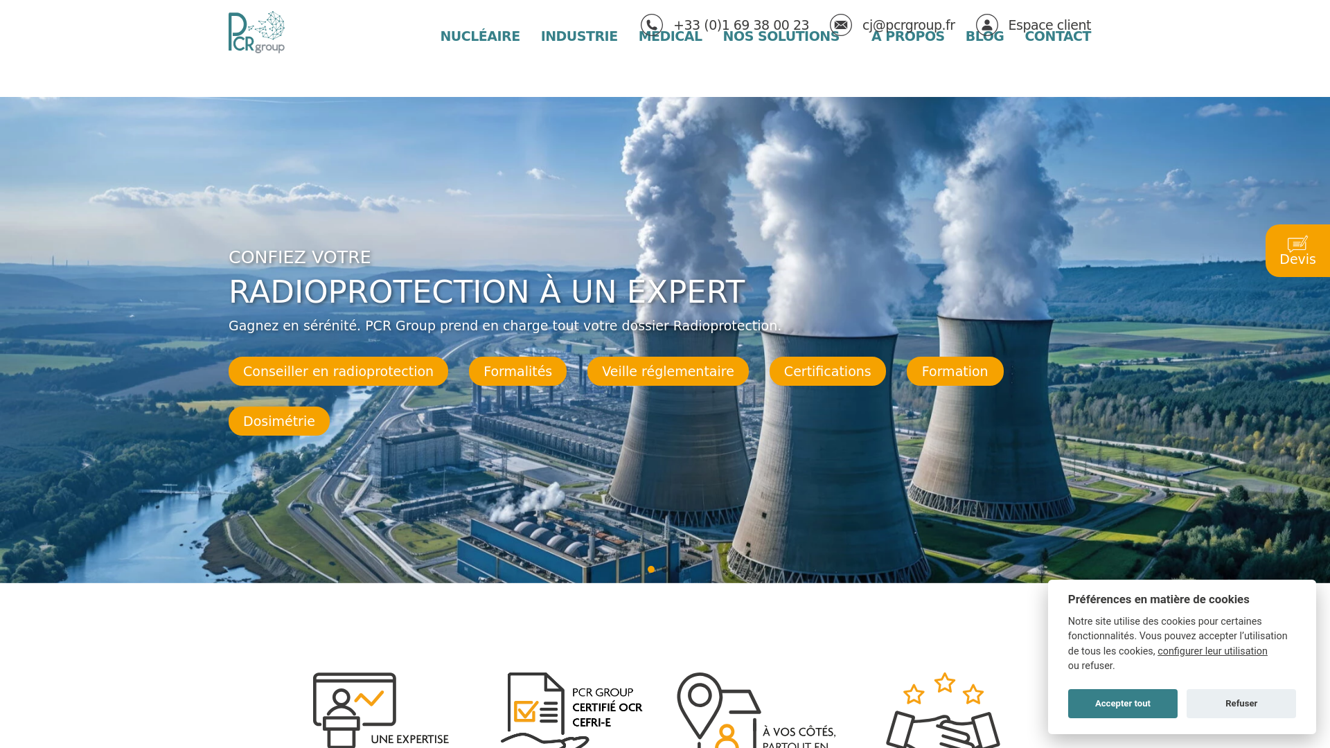 website screenshot of https://pcrgroup-service.com/