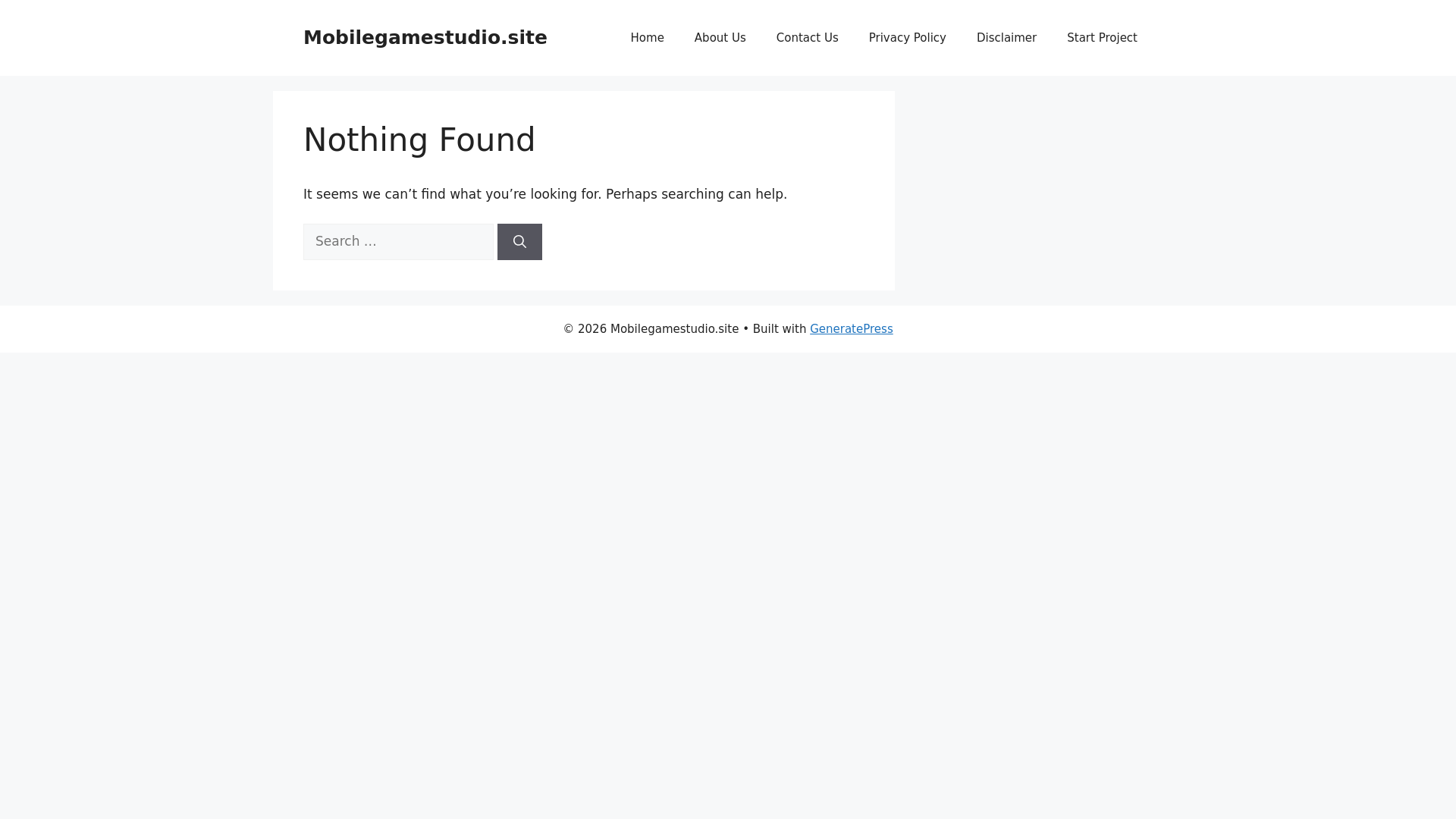 website screenshot of https://mobilegamestudio.site