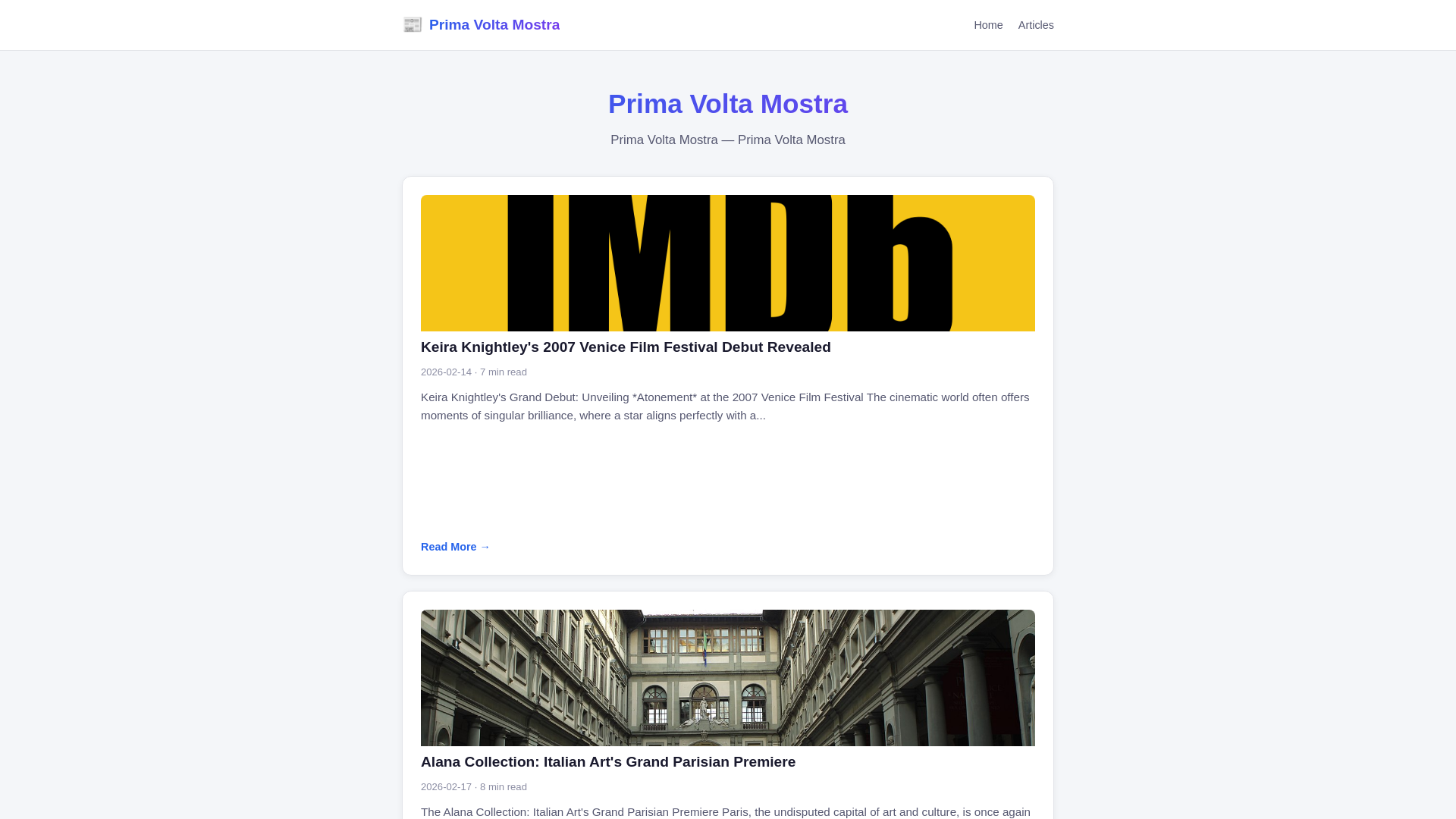 website screenshot of https://prima-volta-mostra.pages.dev/