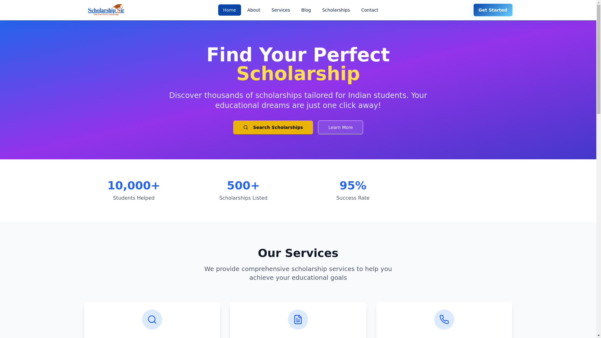 website screenshot of https://scholar-seek-guide.pages.dev/