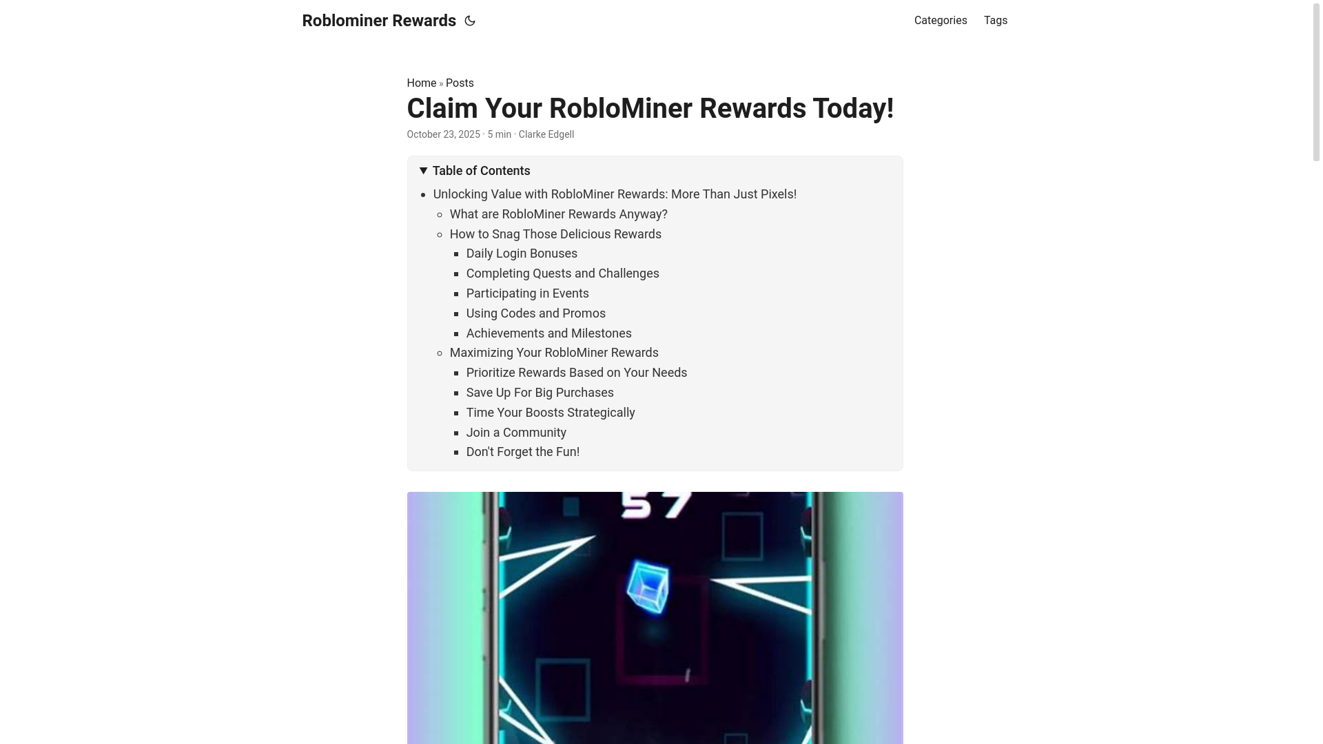 website screenshot of https://roblominer-rewards.pages.dev/