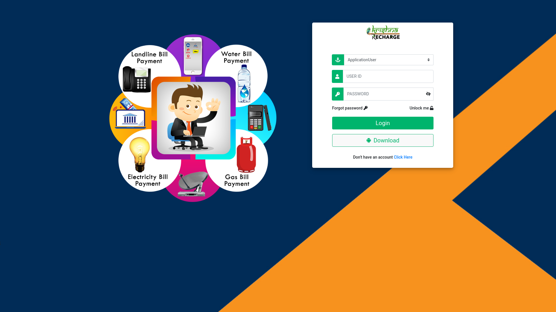 website screenshot of https://mahadevrechargeservice.in/