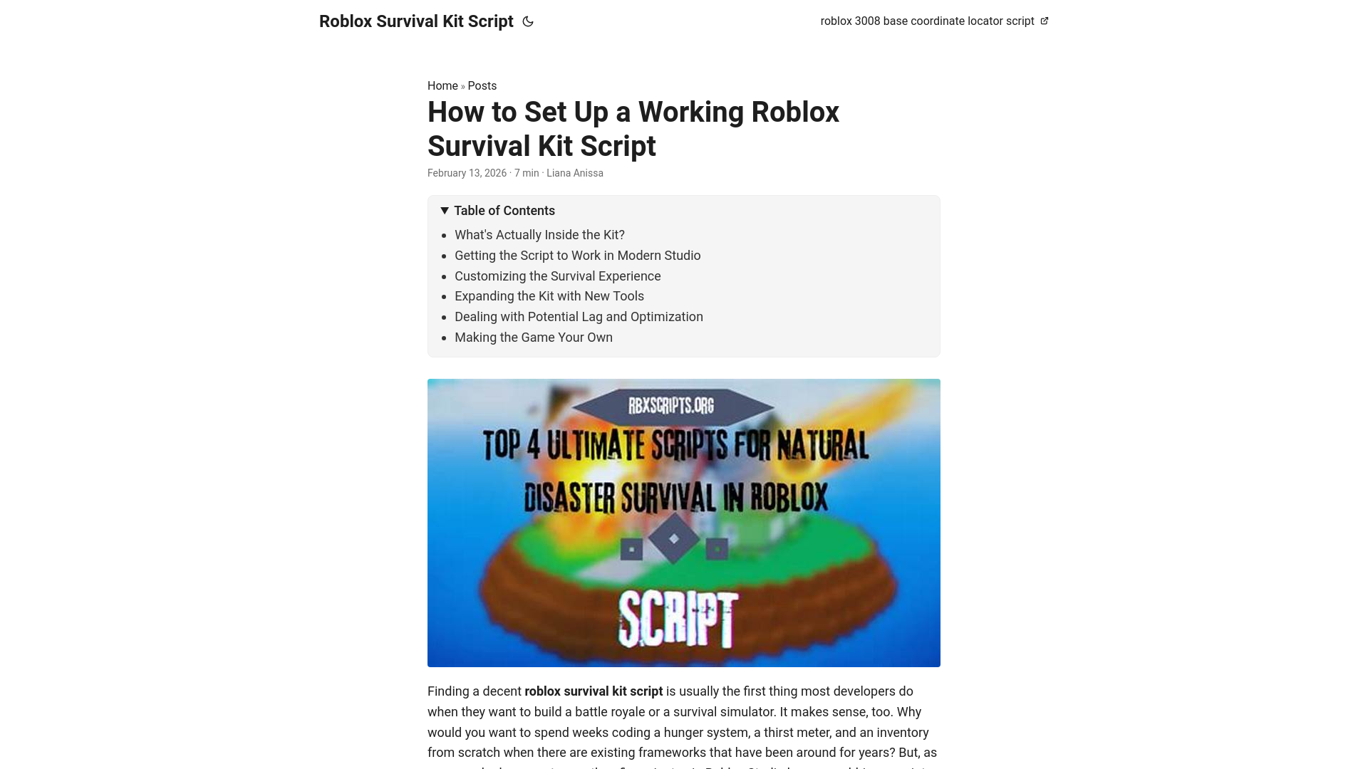 website screenshot of https://roblox-survival-kit-script.pages.dev/