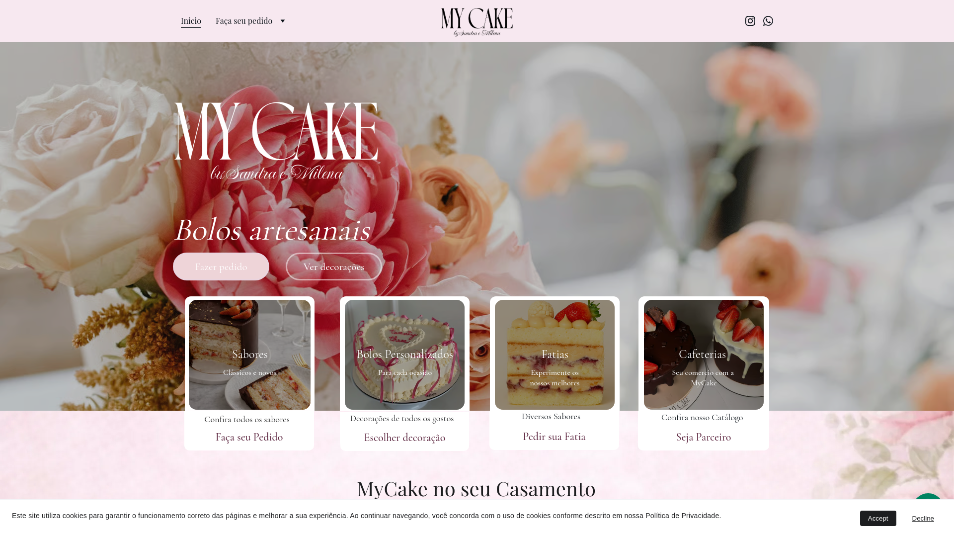 website screenshot of https://mycakeitapema.com