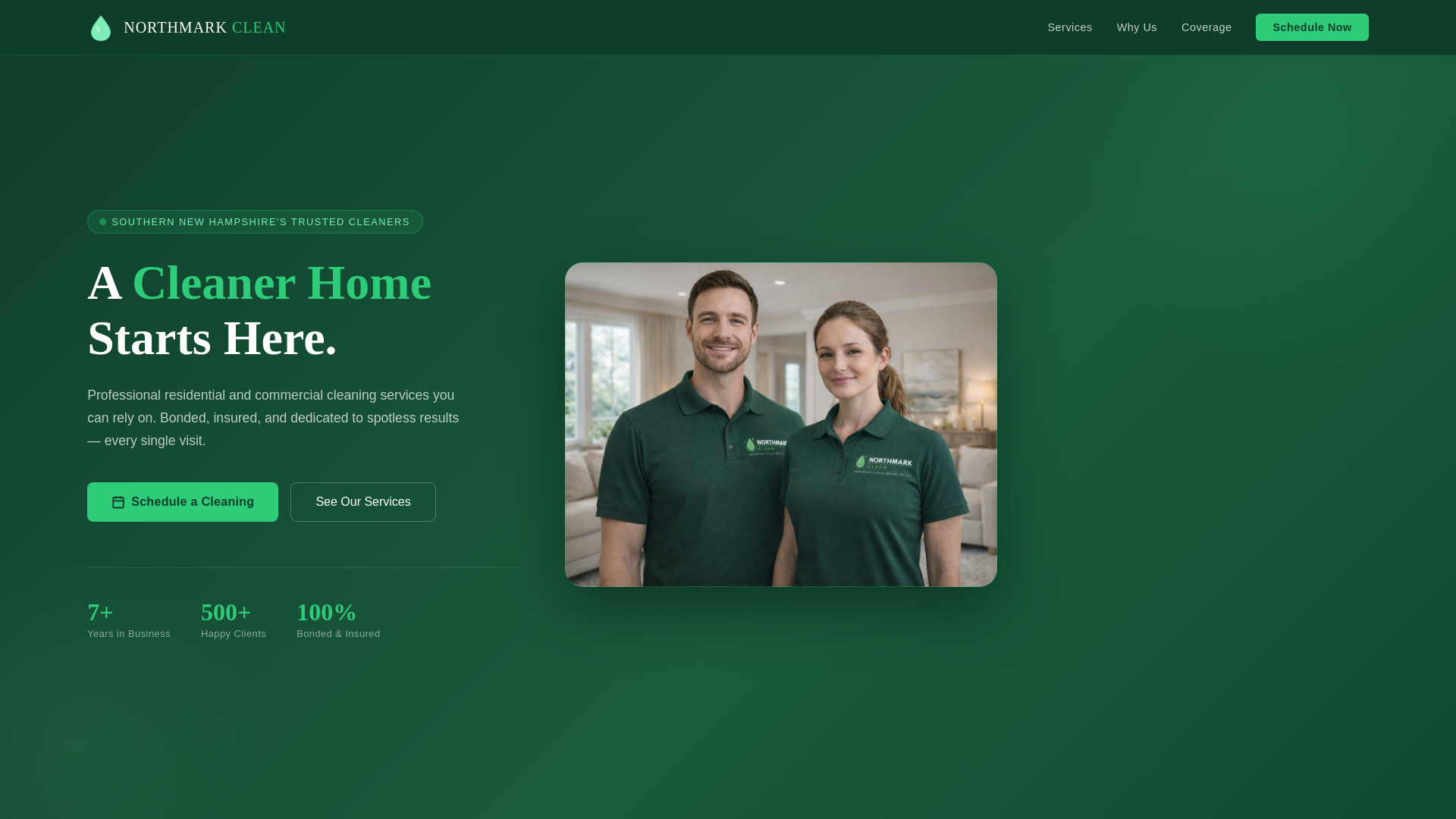 website screenshot of https://northmarkclean.com/
