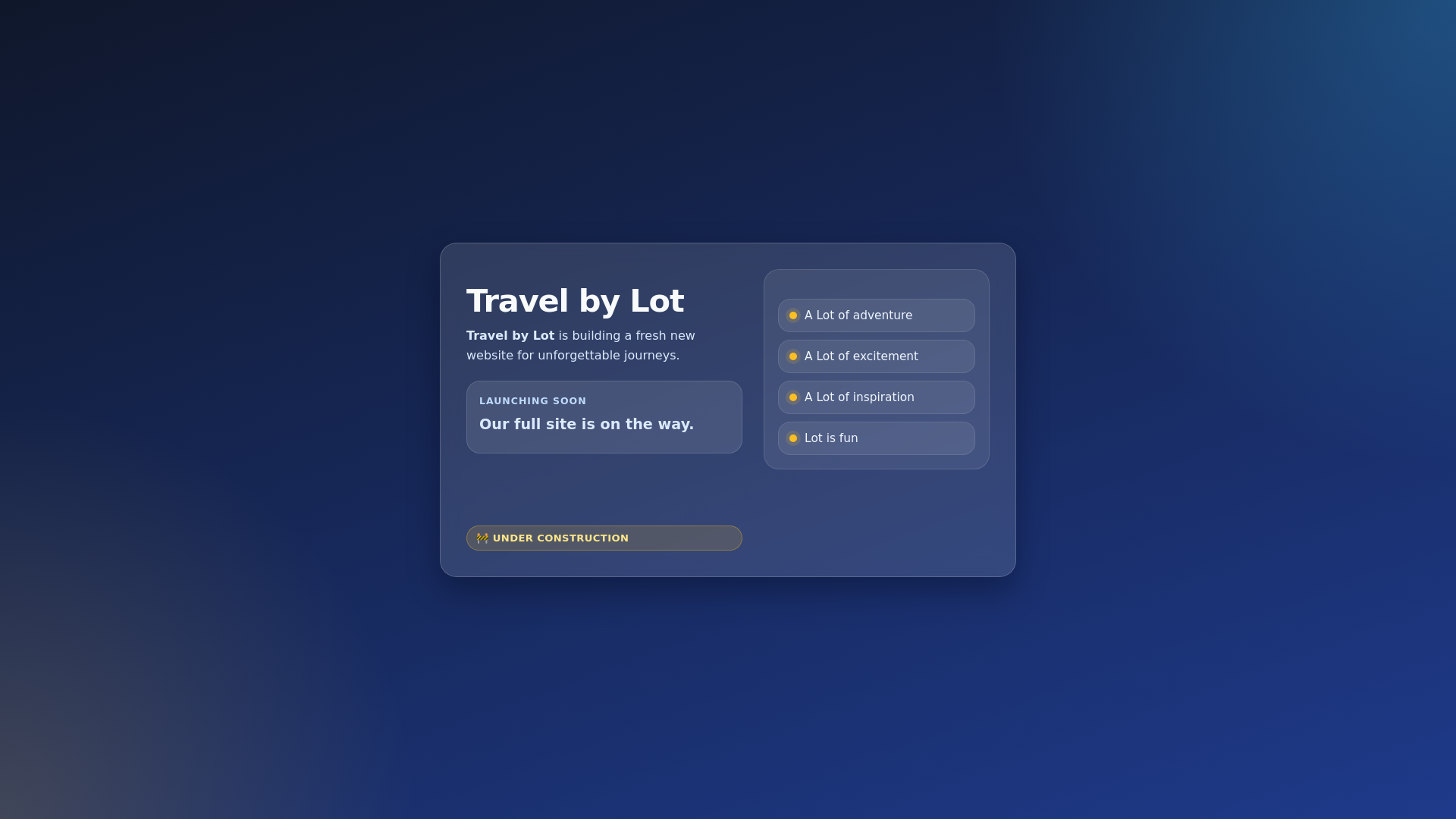 website screenshot of https://travelbylot.com/