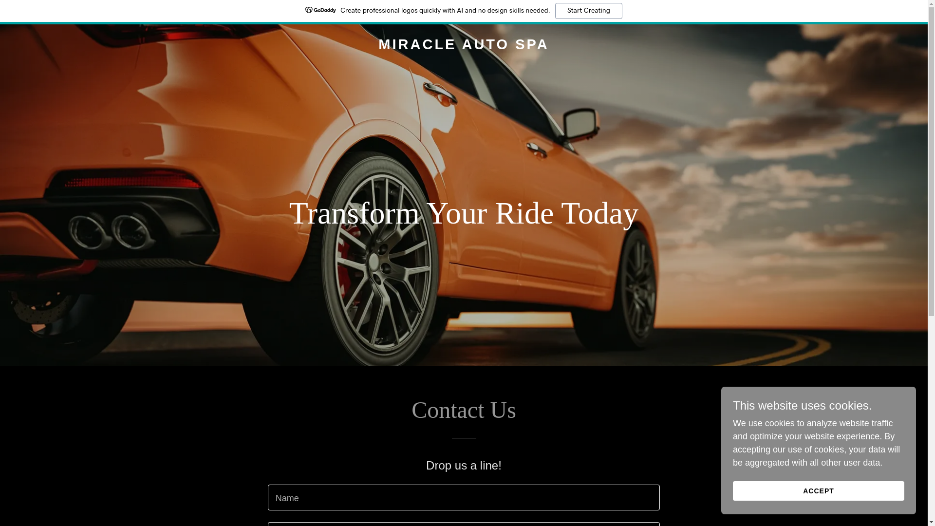 website screenshot of https://miracleautospa.com/