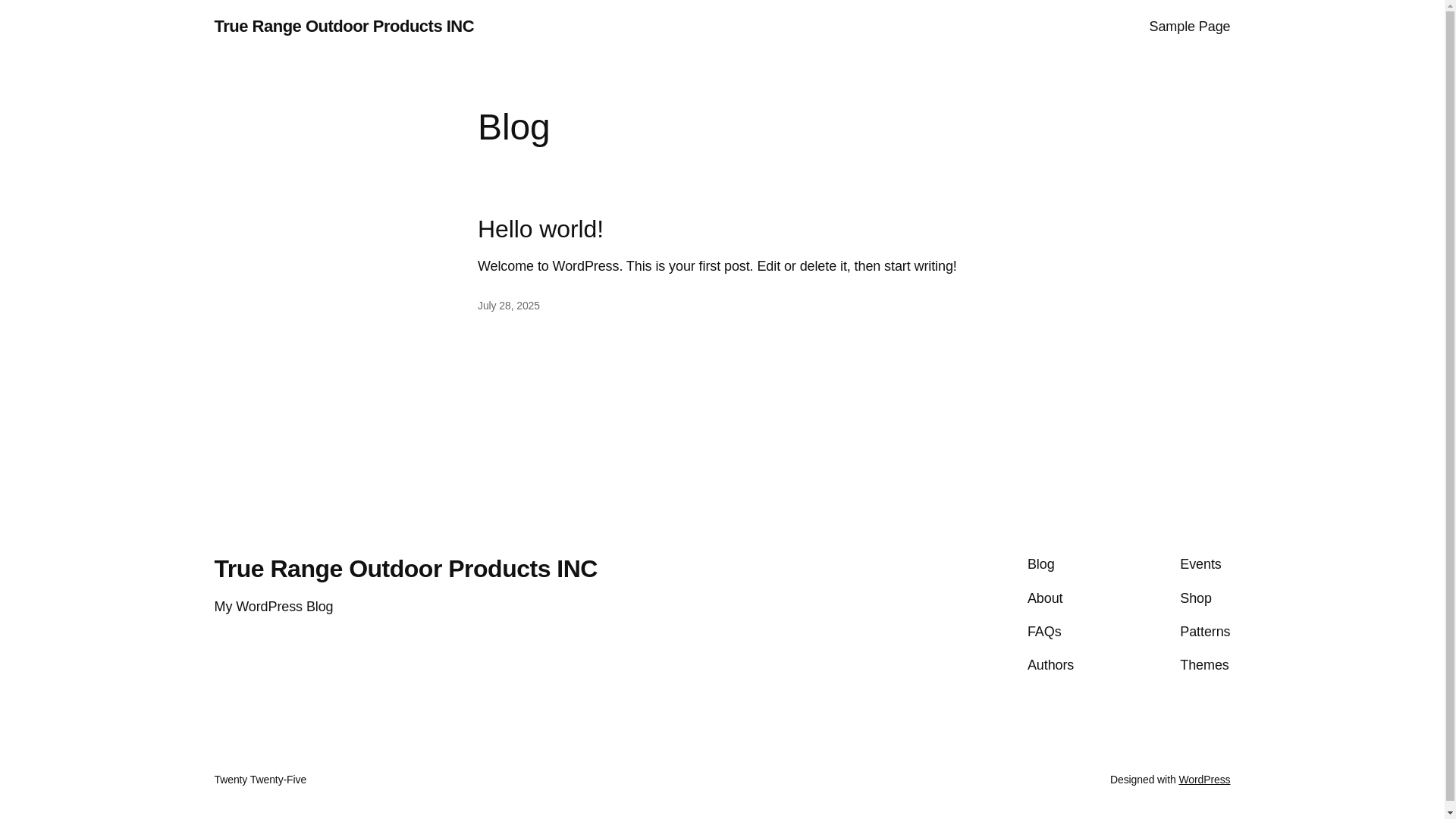 website screenshot of https://truerangeoutdoorproducts.site/