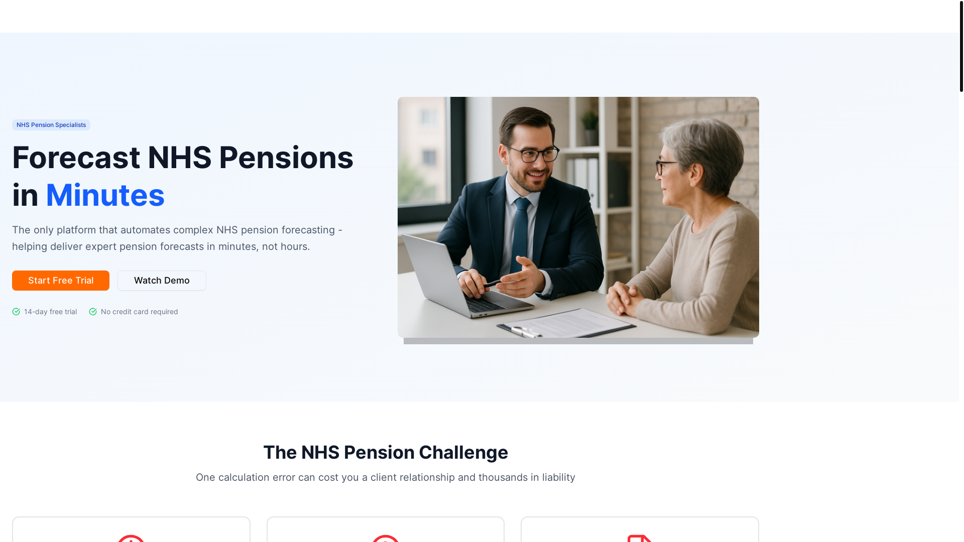 website screenshot of https://pensionintel.co.uk/