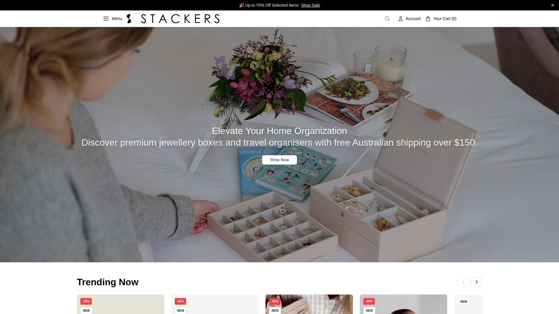website screenshot of https://officialstackersaustralia.shop/