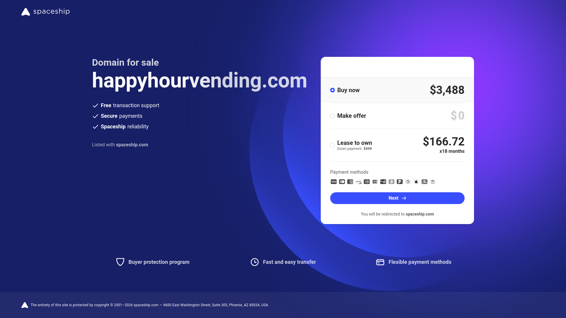 website screenshot of https://happyhourvending.com/