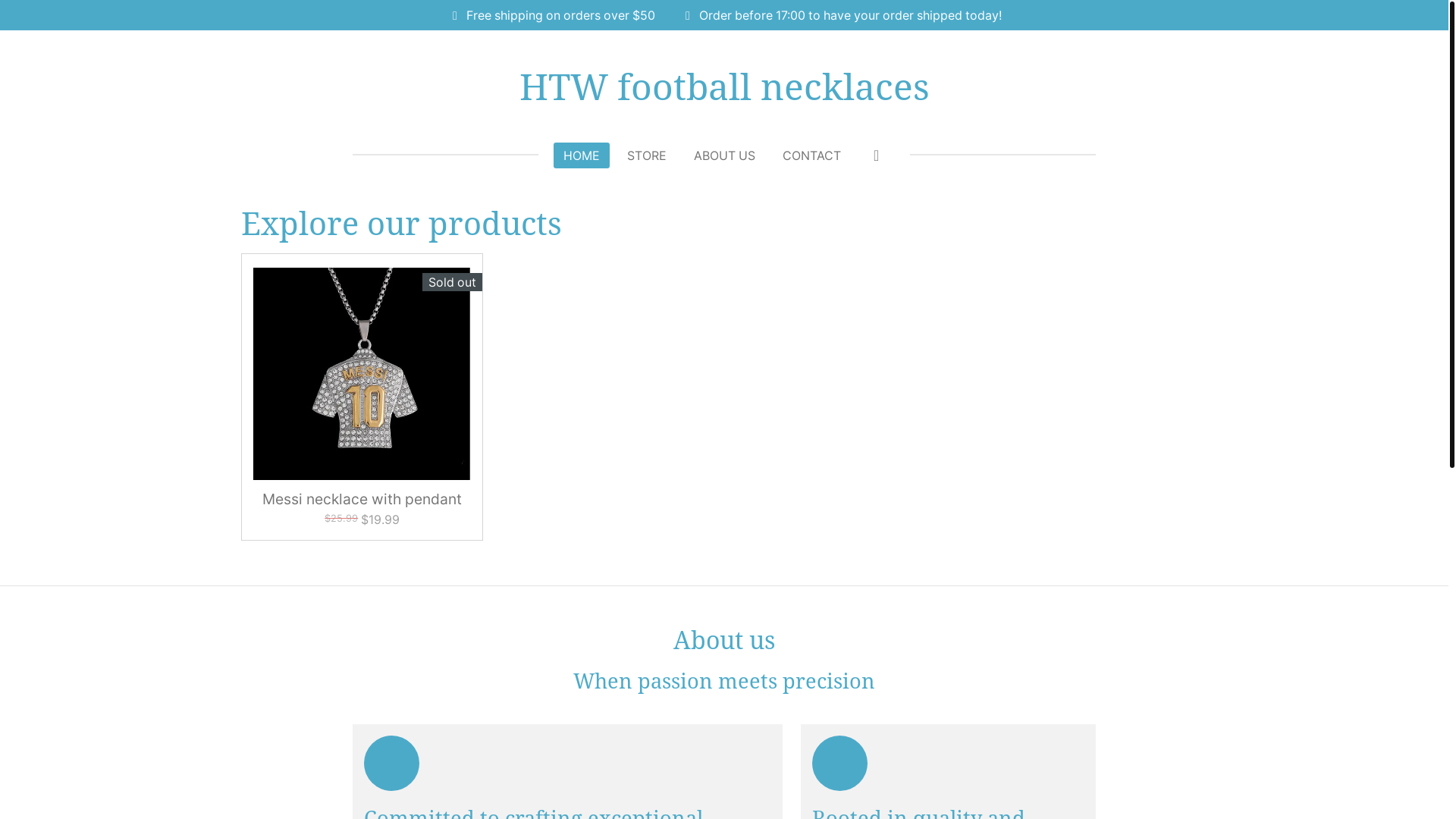 website screenshot of https://footballnecklacesandpendants.com/
