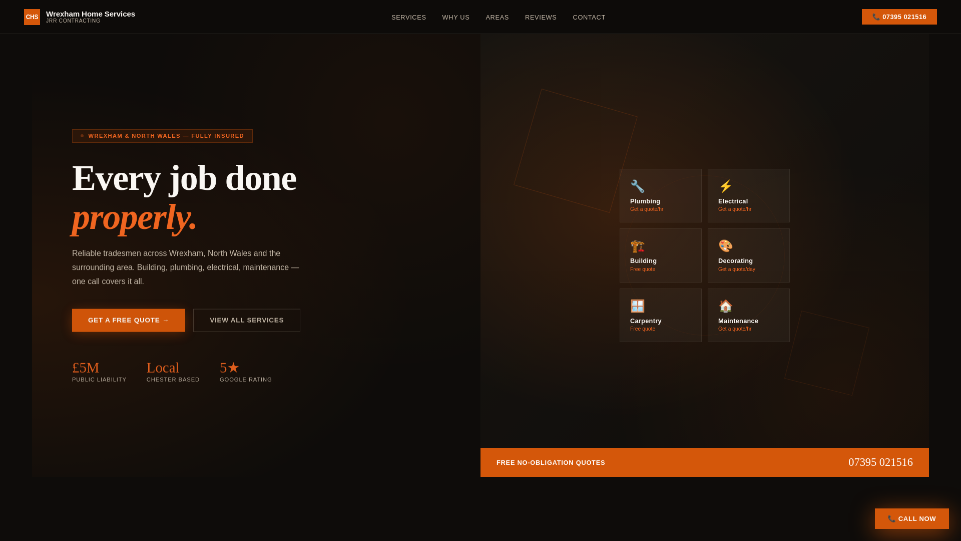 website screenshot of https://wrexhamhomeservices.co.uk/