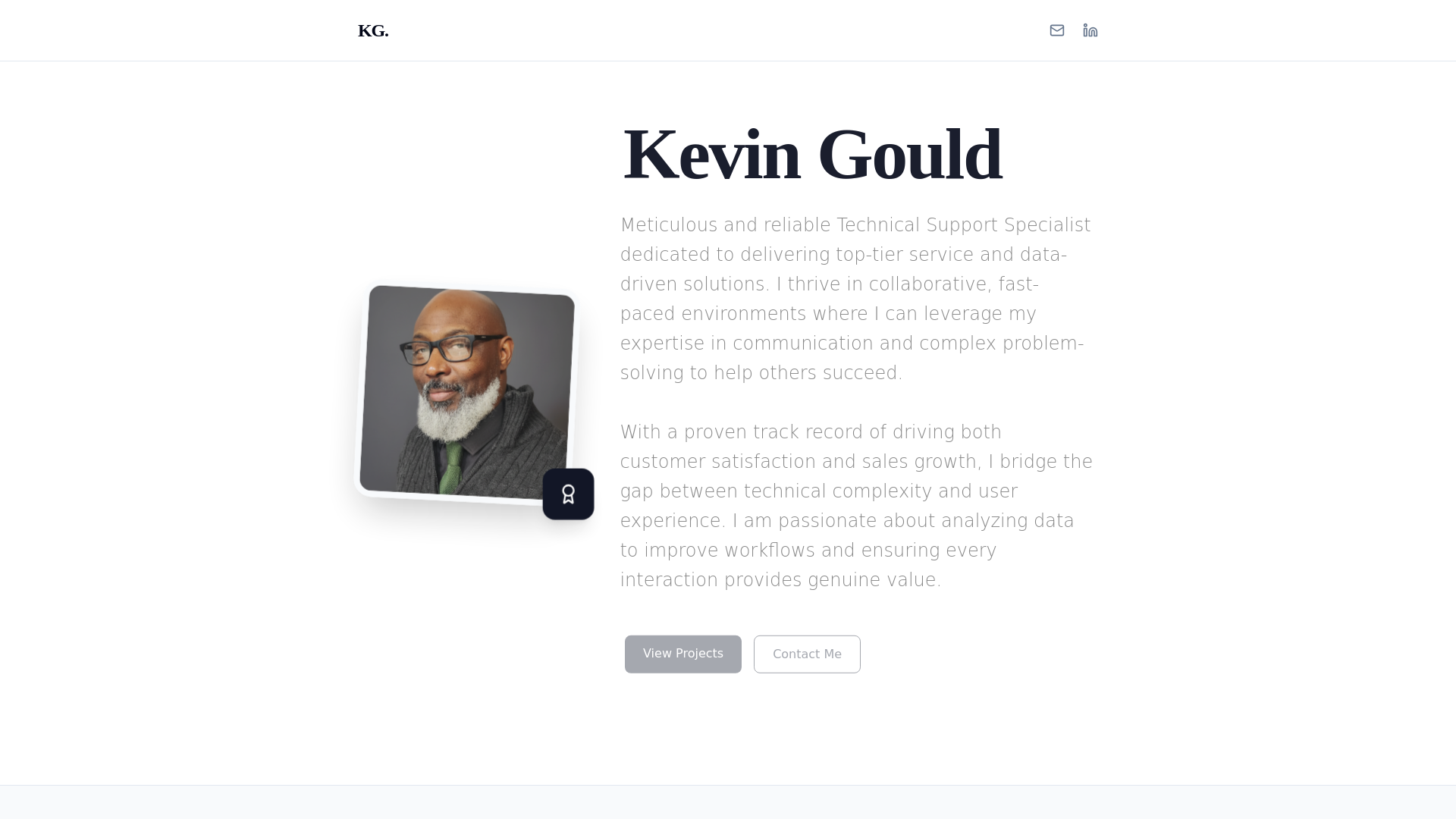 website screenshot of https://kevin-gould-professional-resume.pages.dev/
