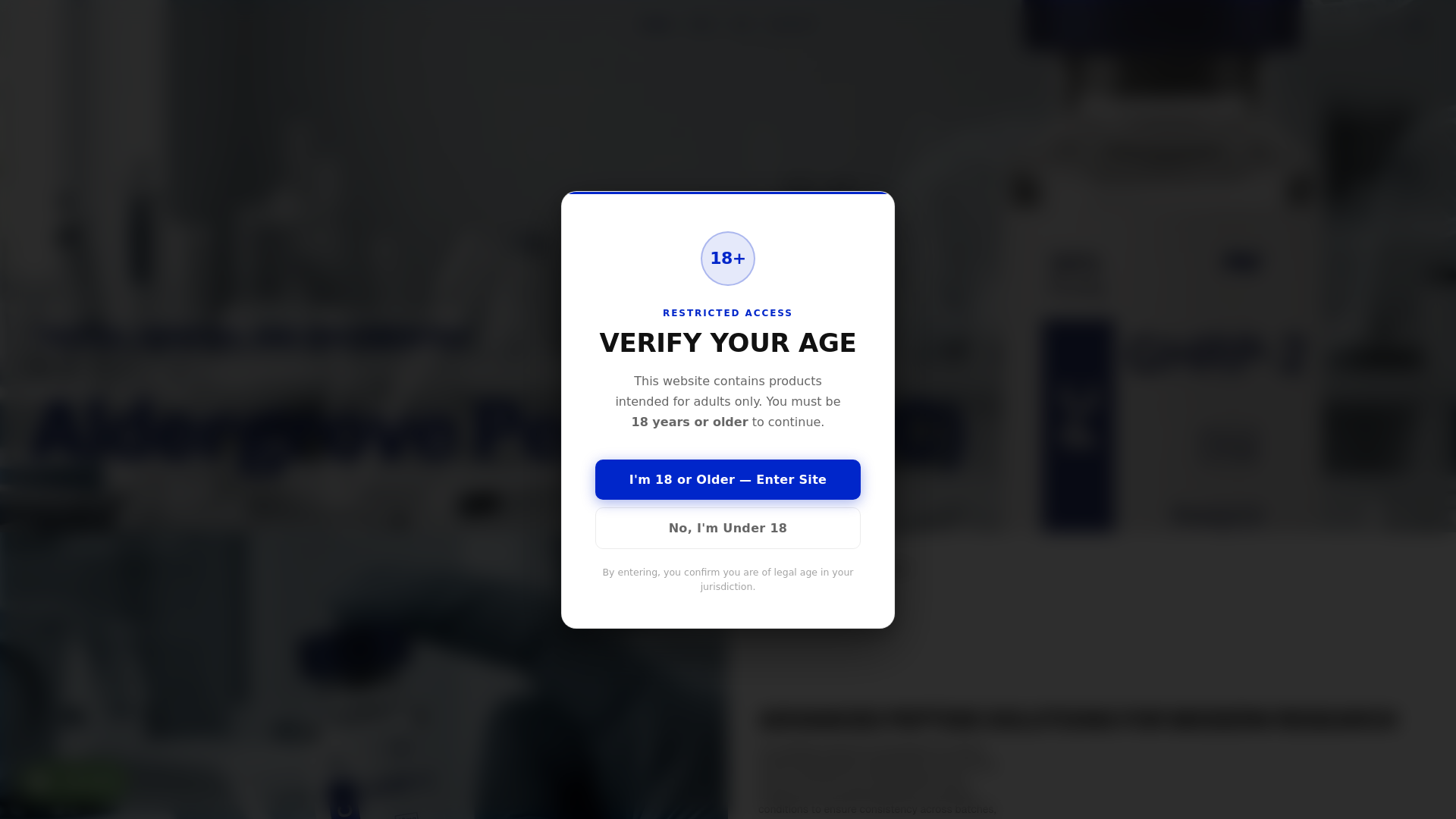 website screenshot of https://aldergrovepeptides.ca