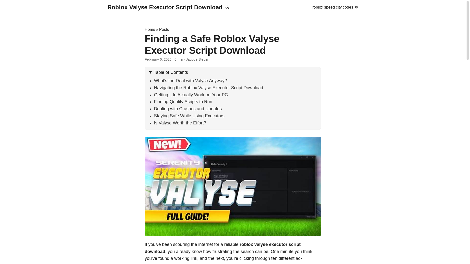 website screenshot of https://roblox-valyse-executor-script-download.pages.dev/