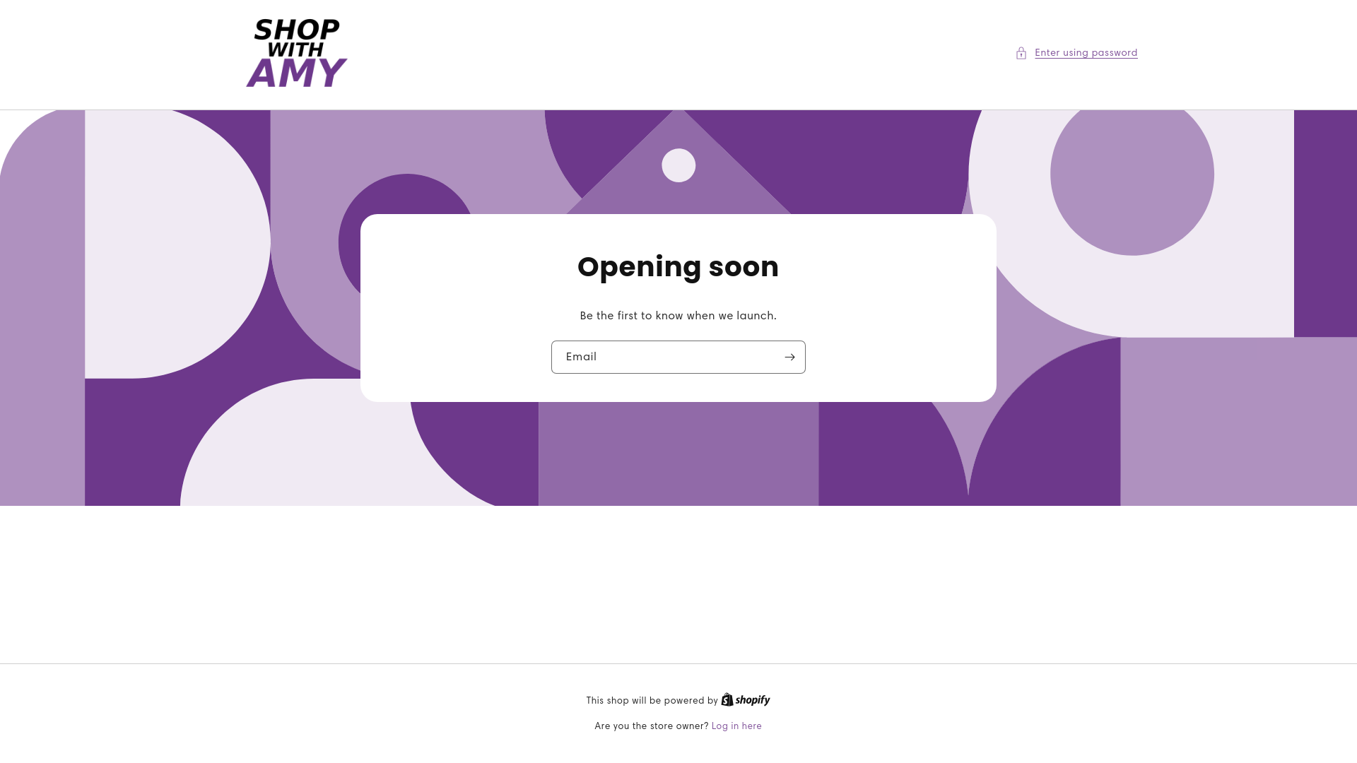 website screenshot of https://shopwithamy.site/