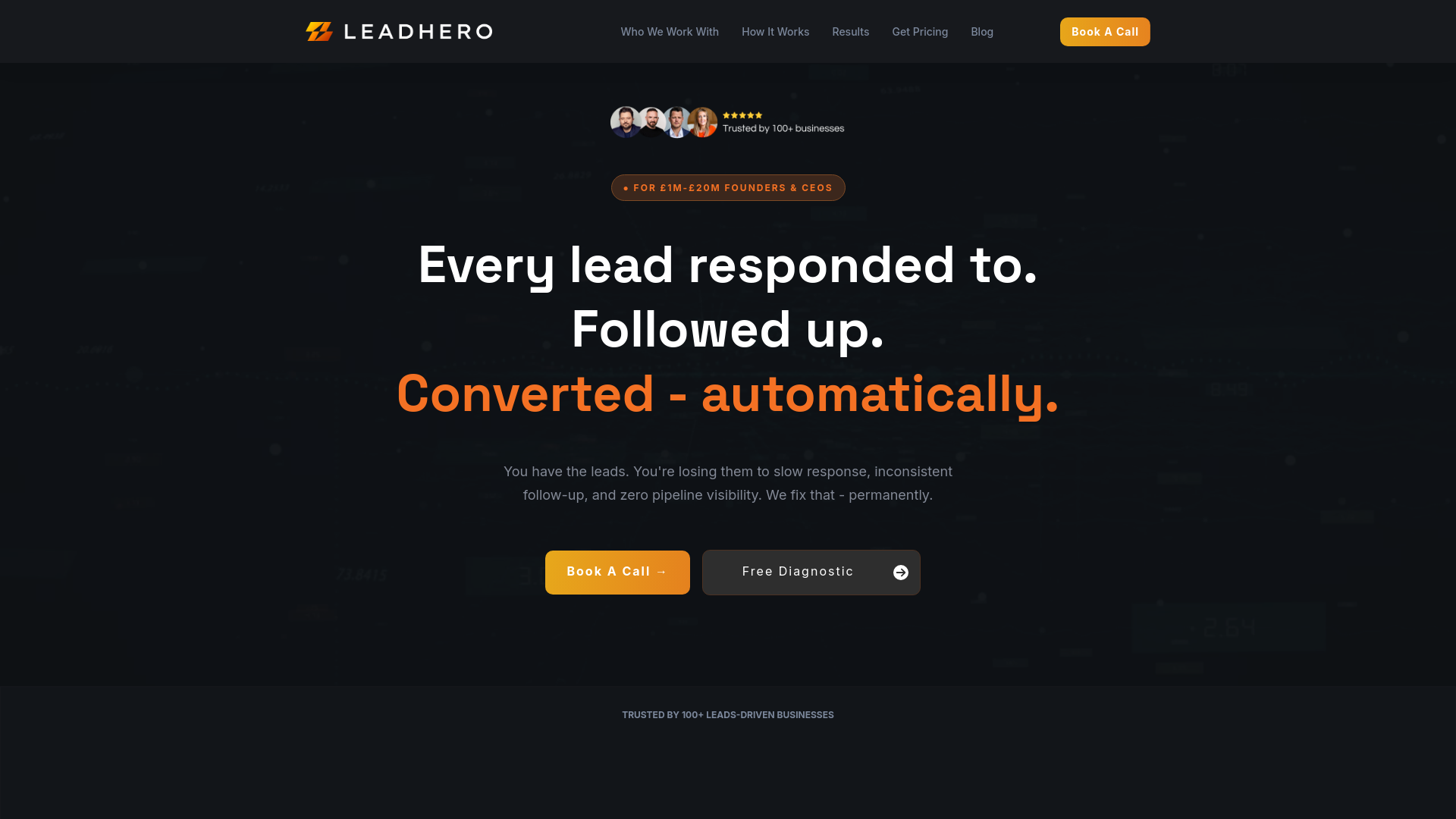 website screenshot of https://gotleadhero.com/