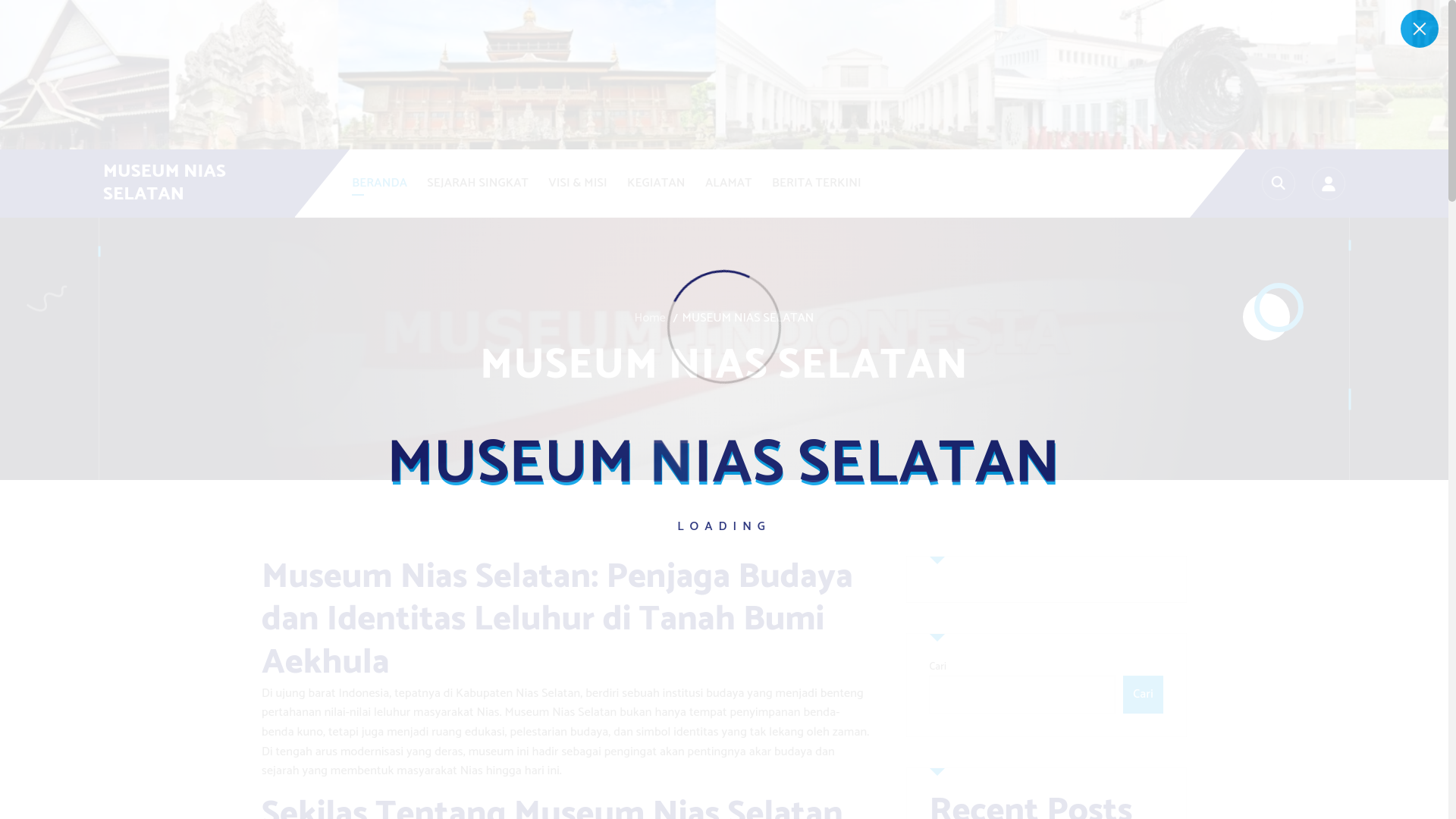 website screenshot of https://museumniasselatan.org/