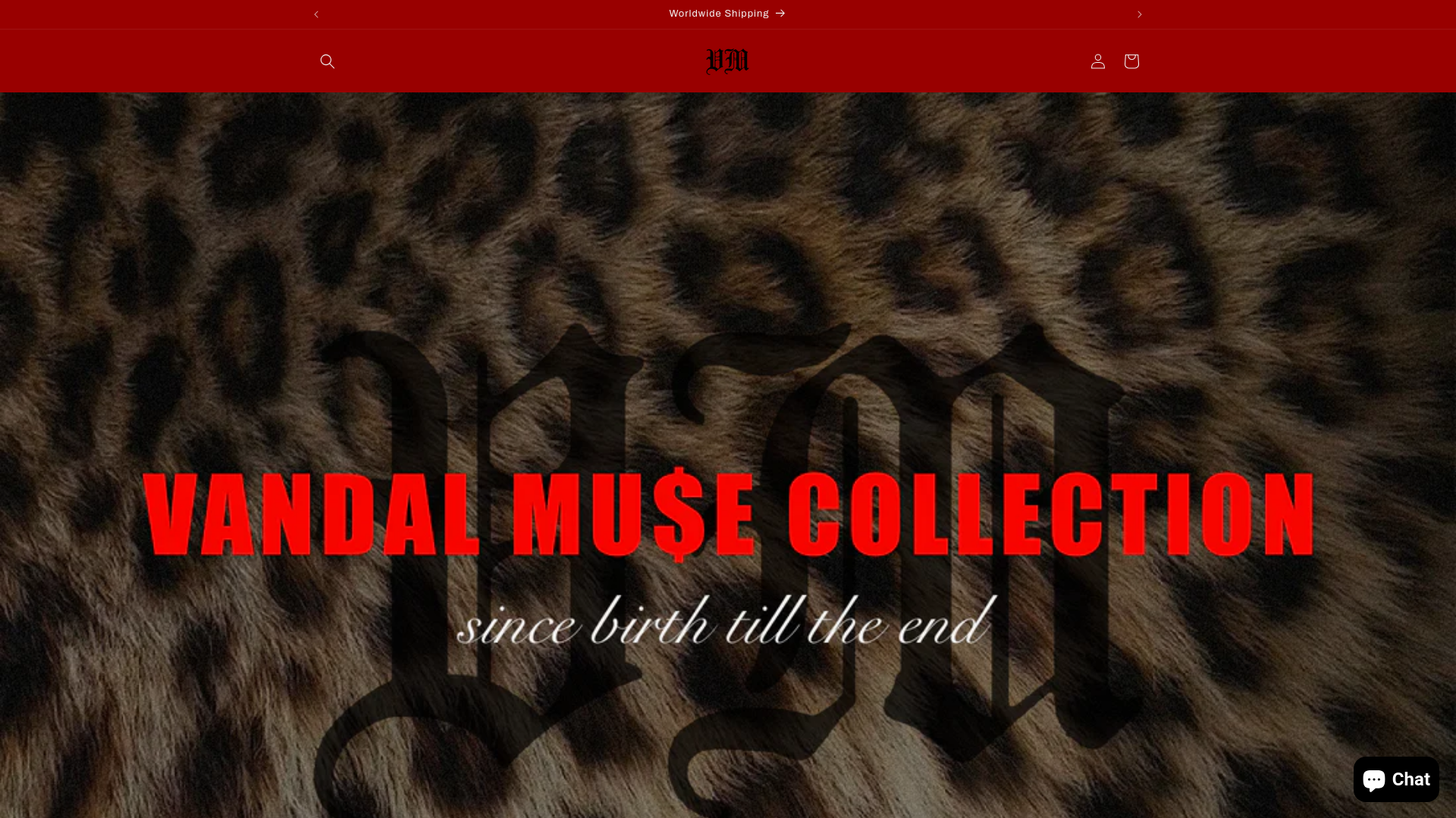 website screenshot of https://vandalmusecollection.com/