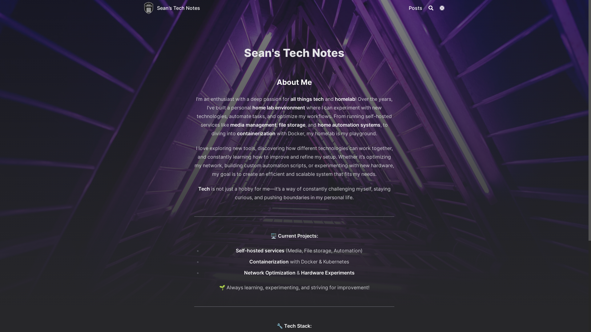 website screenshot of https://sean-tech-notes.pages.dev/