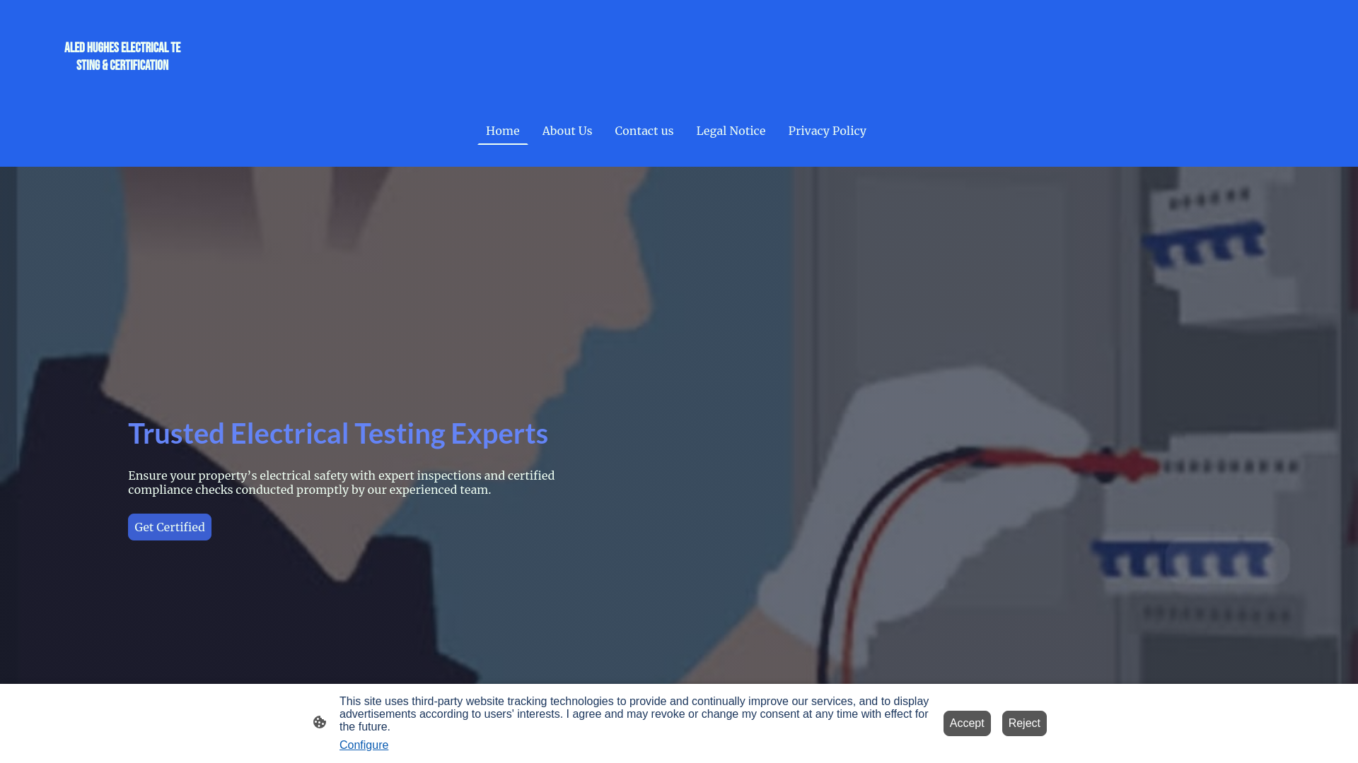 website screenshot of https://northwaleselectricalsafetychecks.co.uk/