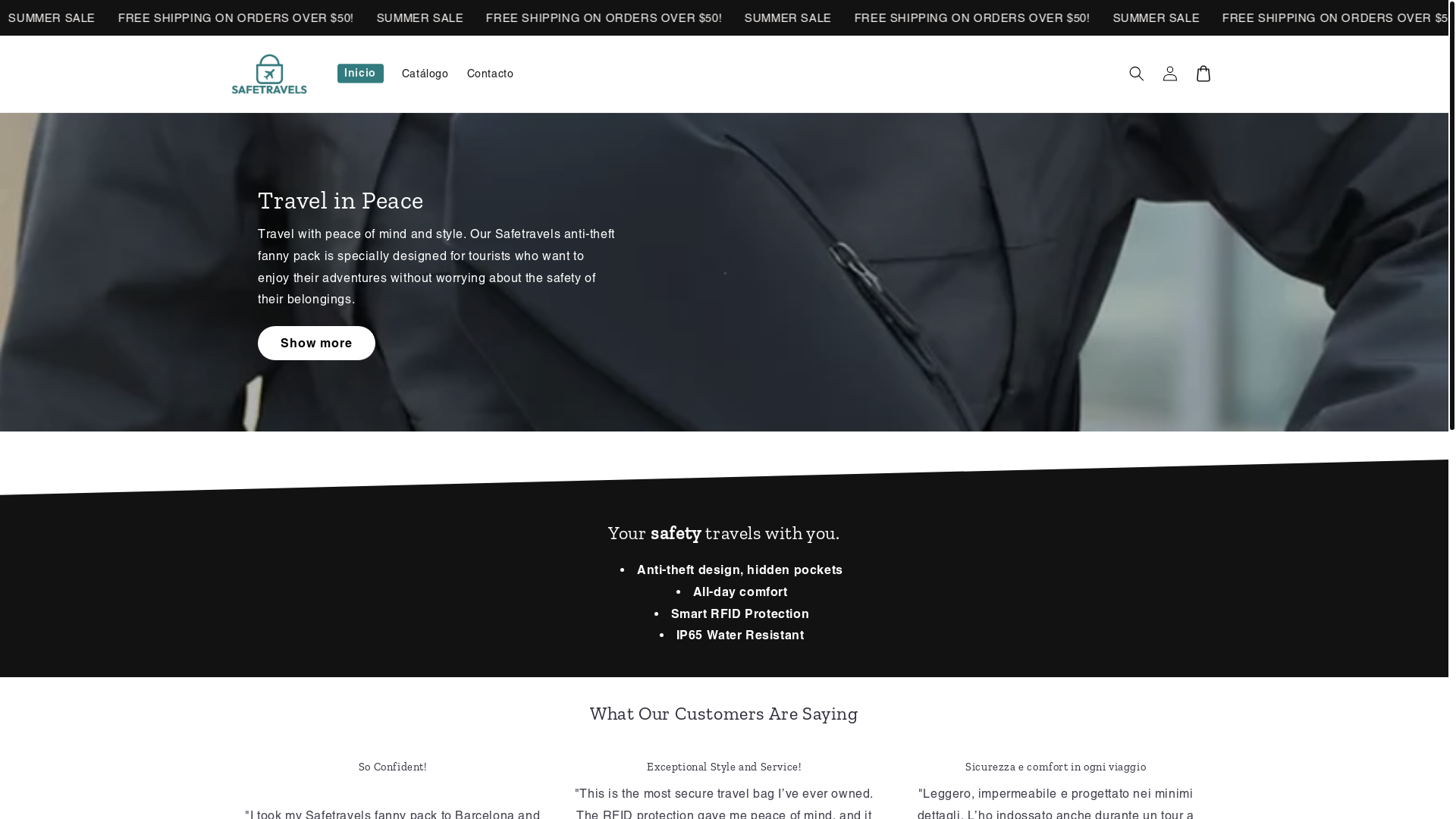 website screenshot of https://safetraveleu.store/